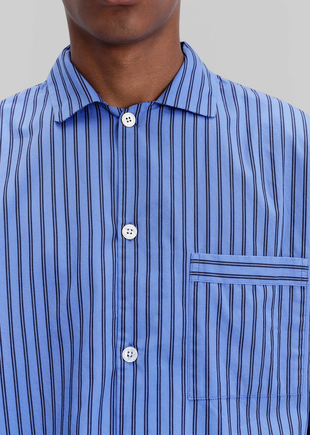 Tekla Poplin Pyjama Shirt - Boro Stripes – view 8 of 11
