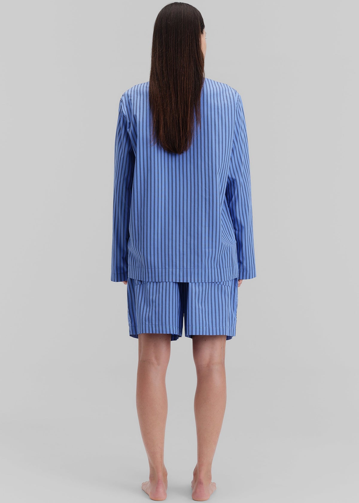 Tekla Poplin Pyjama Shirt - Boro Stripes – view 9 of 11