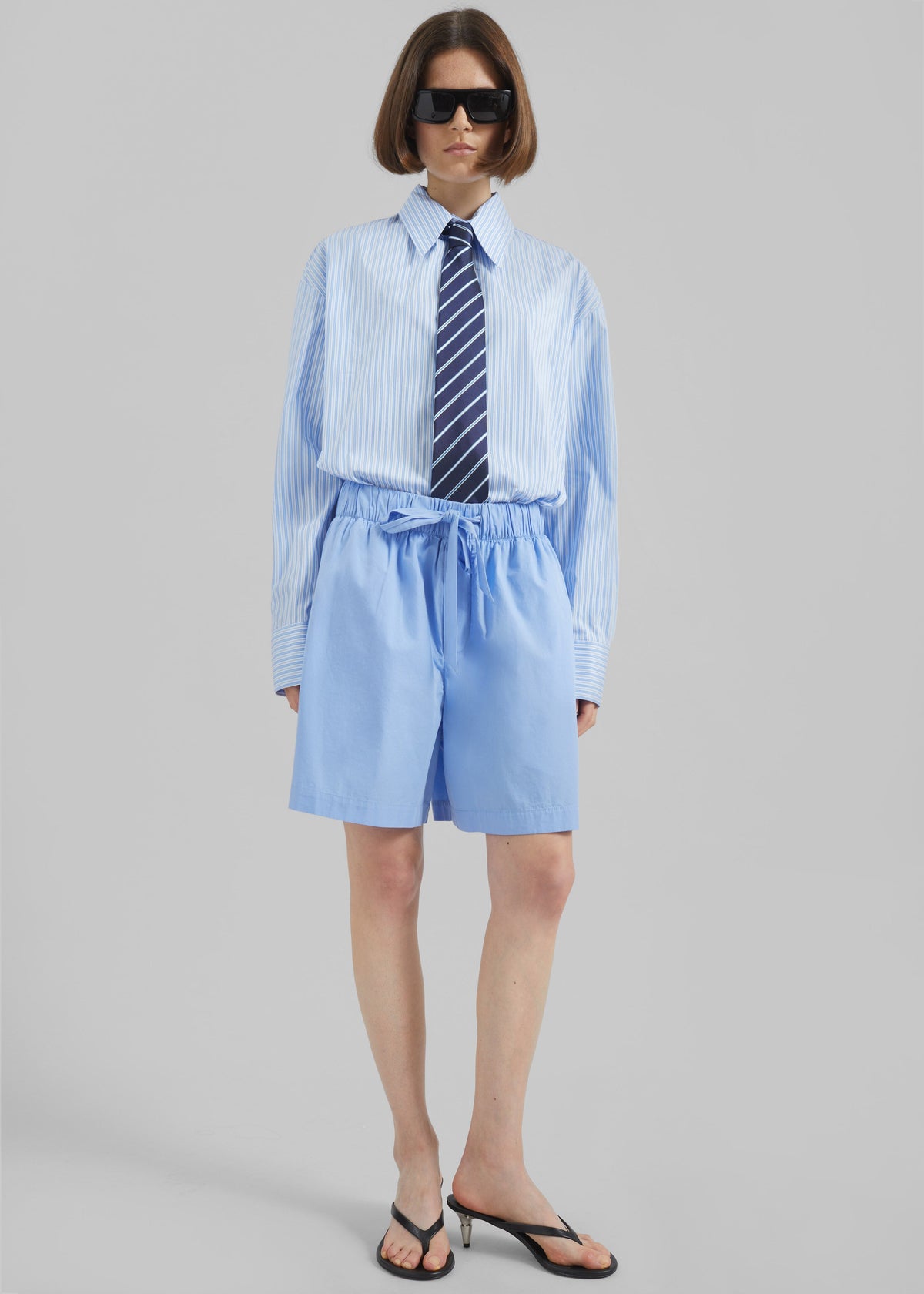 Tekla Poplin Pyjama Shorts - Cornflower Blue – view 8 of 11