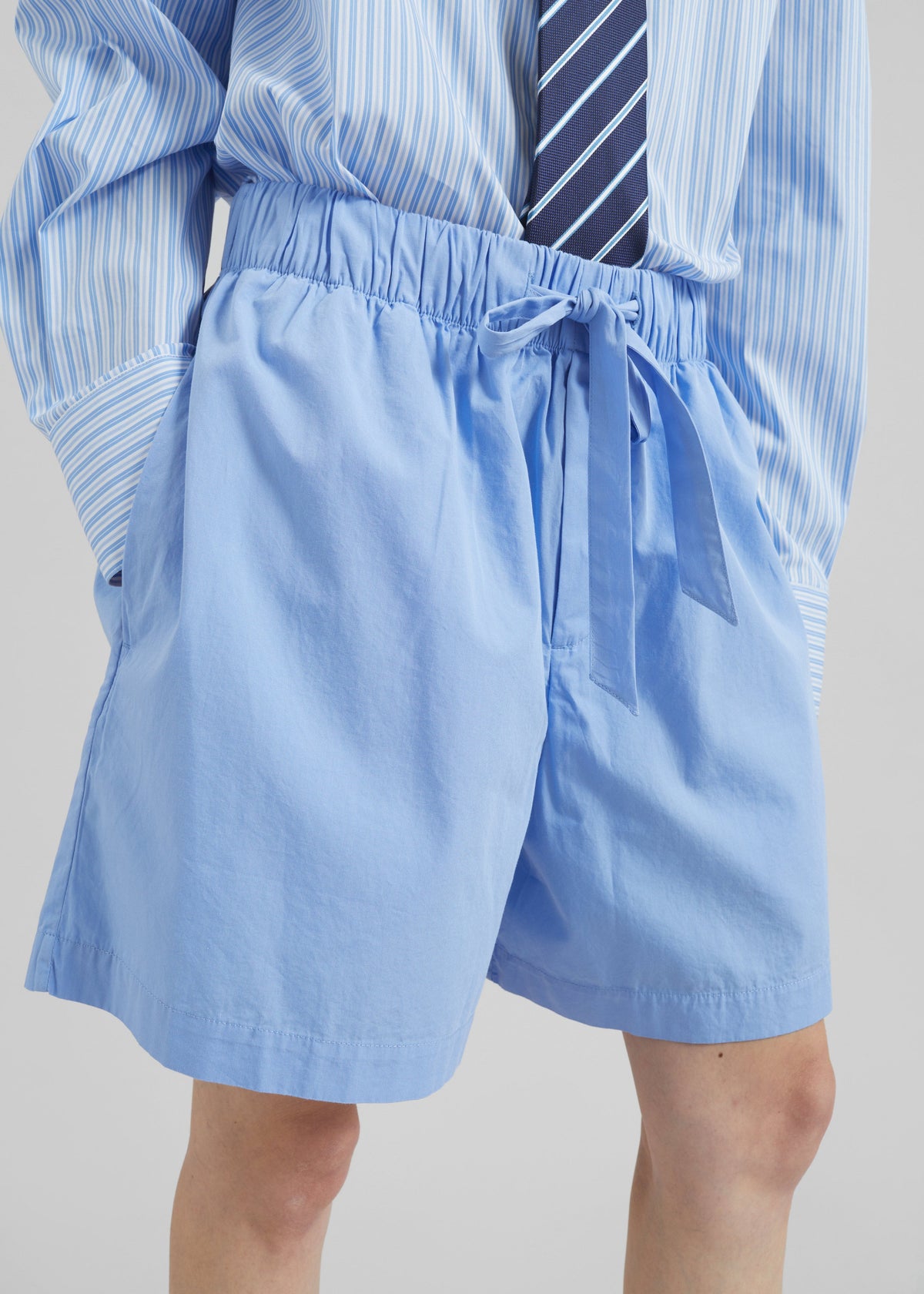 Tekla Poplin Pyjama Shorts - Cornflower Blue – view 2 of 11