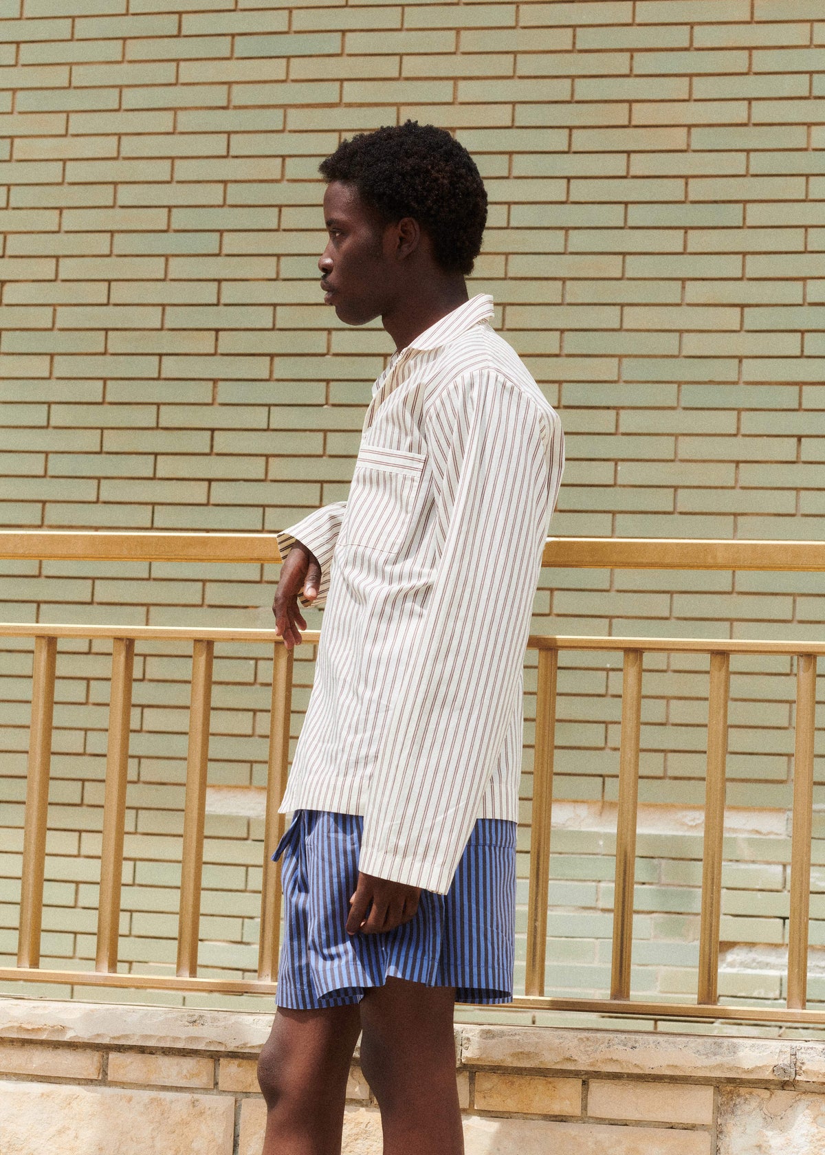 Tekla Poplin Pyjama Shirt - Hopper Stripes – view 8 of 13