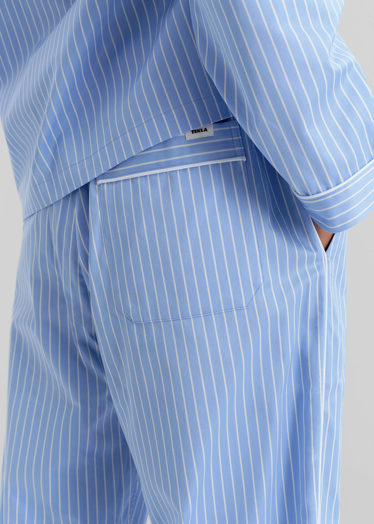 Tekla Sateen Pyjama Pants - Polo Stripes – view 1 of 7