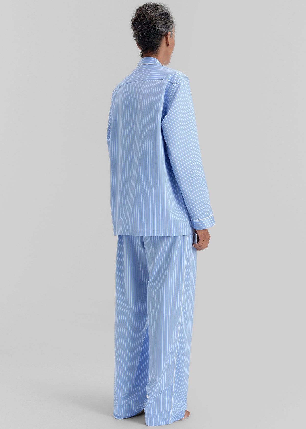 Tekla Sateen Pyjama Shirt - Polo Stripes – view 6 of 7
