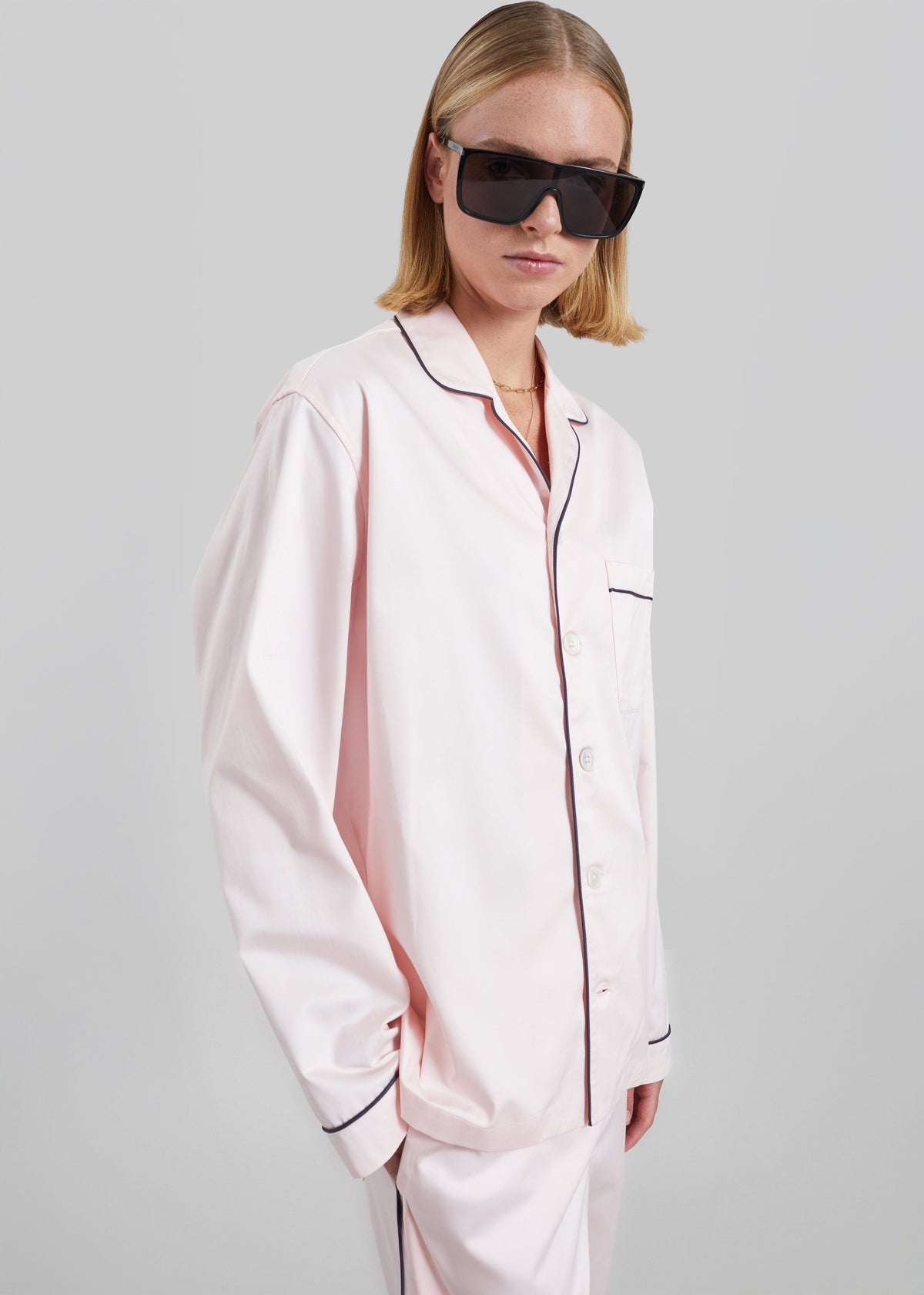 Tekla Sateen Pyjama Shirt - Porter – view 1 of 13