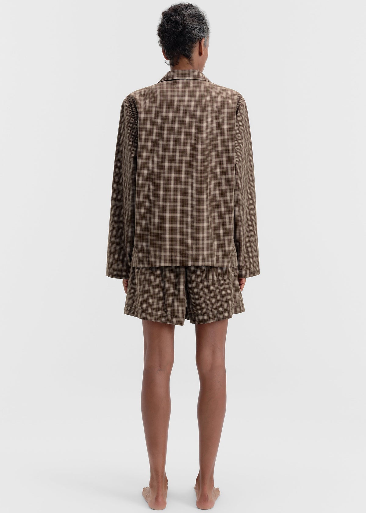 Tekla Fine Twill Shorts - Serra Checks – view 5 of 6