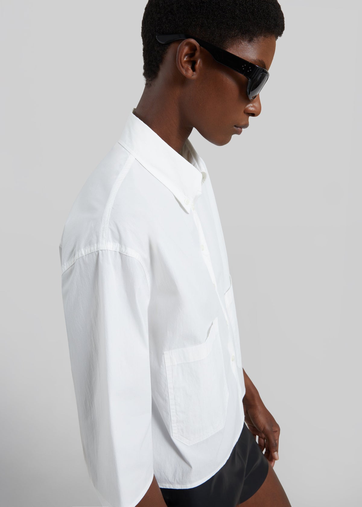 Tellaro Cropped Boxy Shirt - White – view 4 of 6