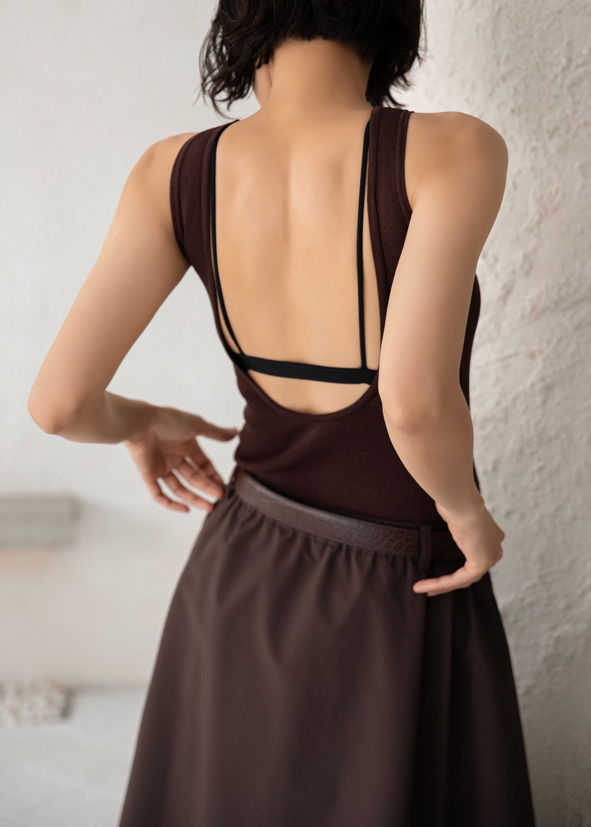 Temse Backless Knit Top - Burgundy – view 3 of 6