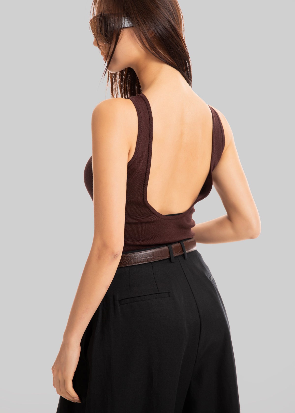 Temse Backless Knit Top - Burgundy – view 6 of 6