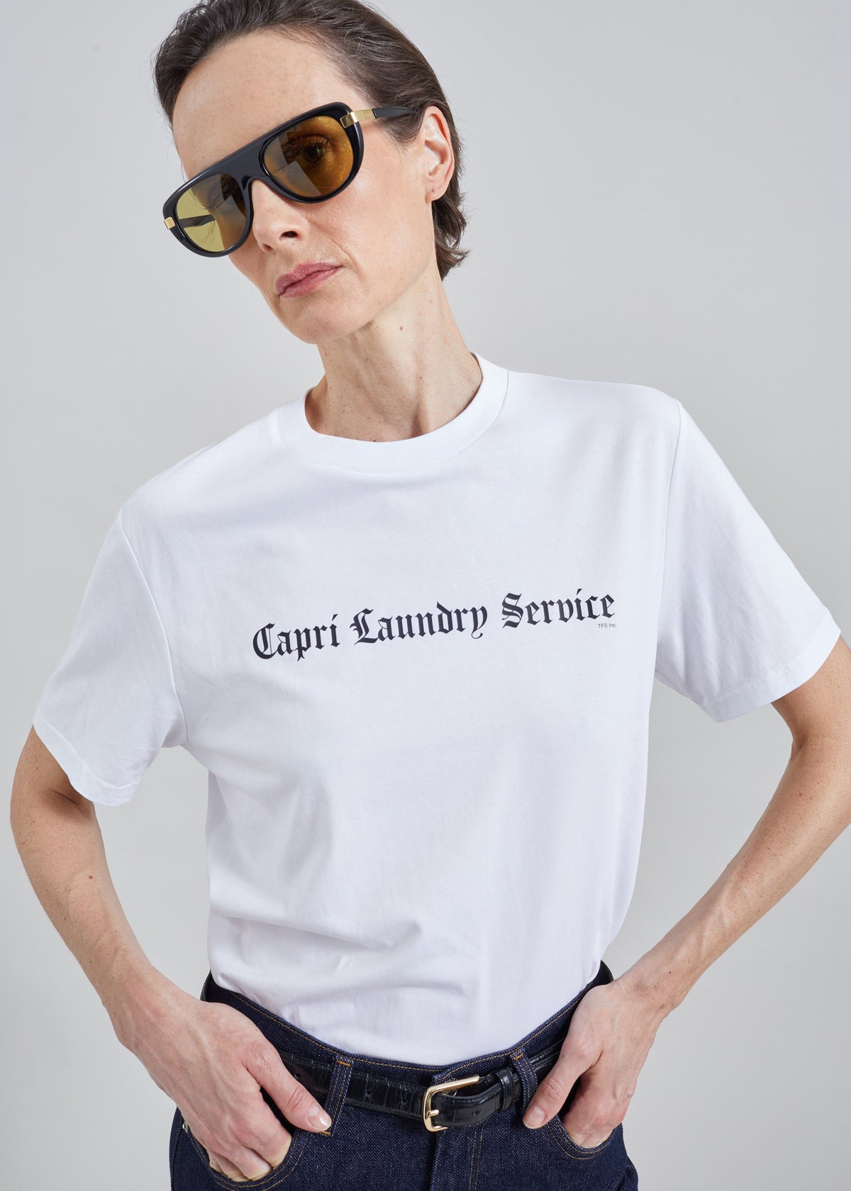 Nickishop Capri Laundry Service T-Shirt - White/Black – view 3 of 6