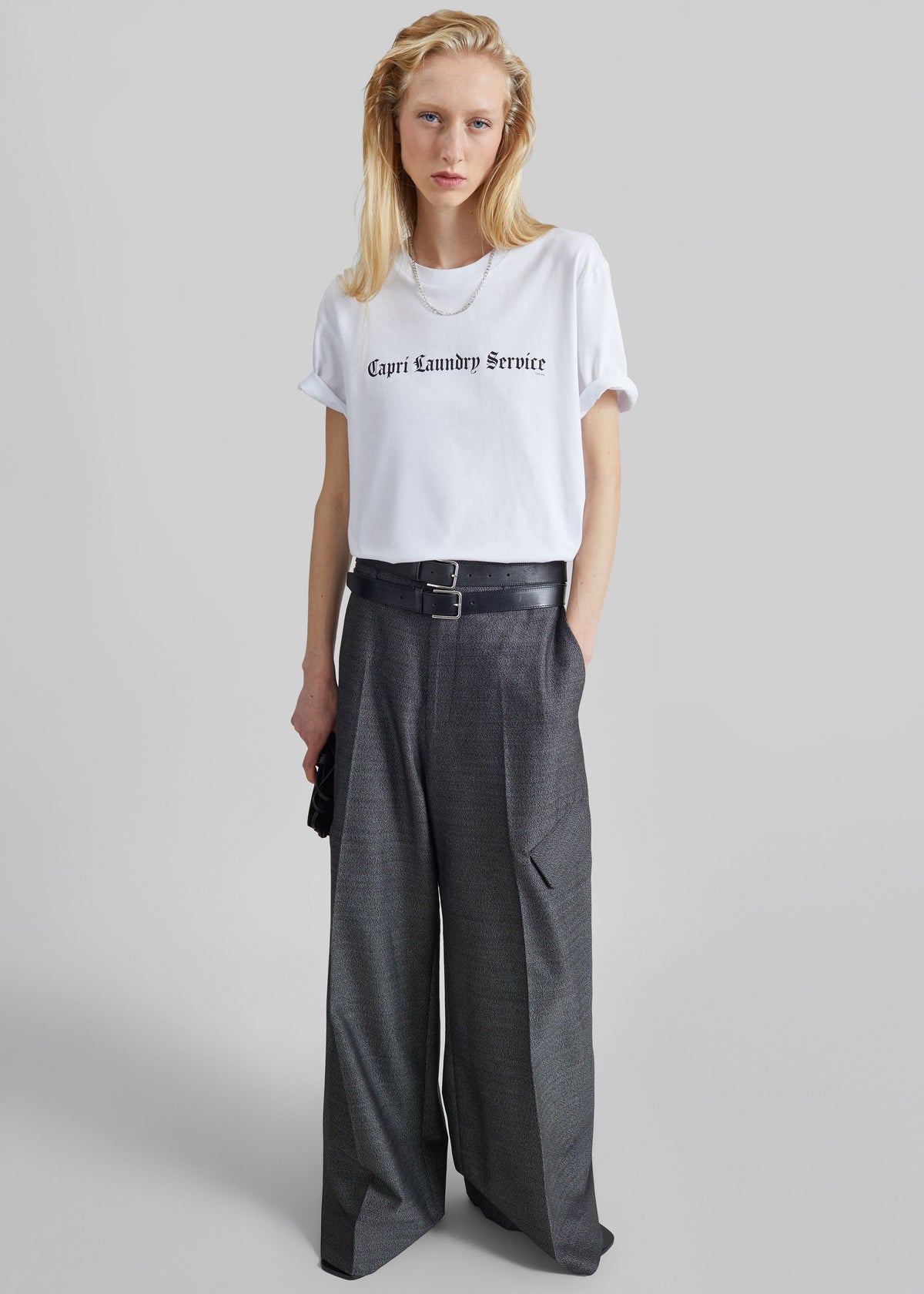 Nickishop Capri Laundry Service T-Shirt - White/Black – view 4 of 6