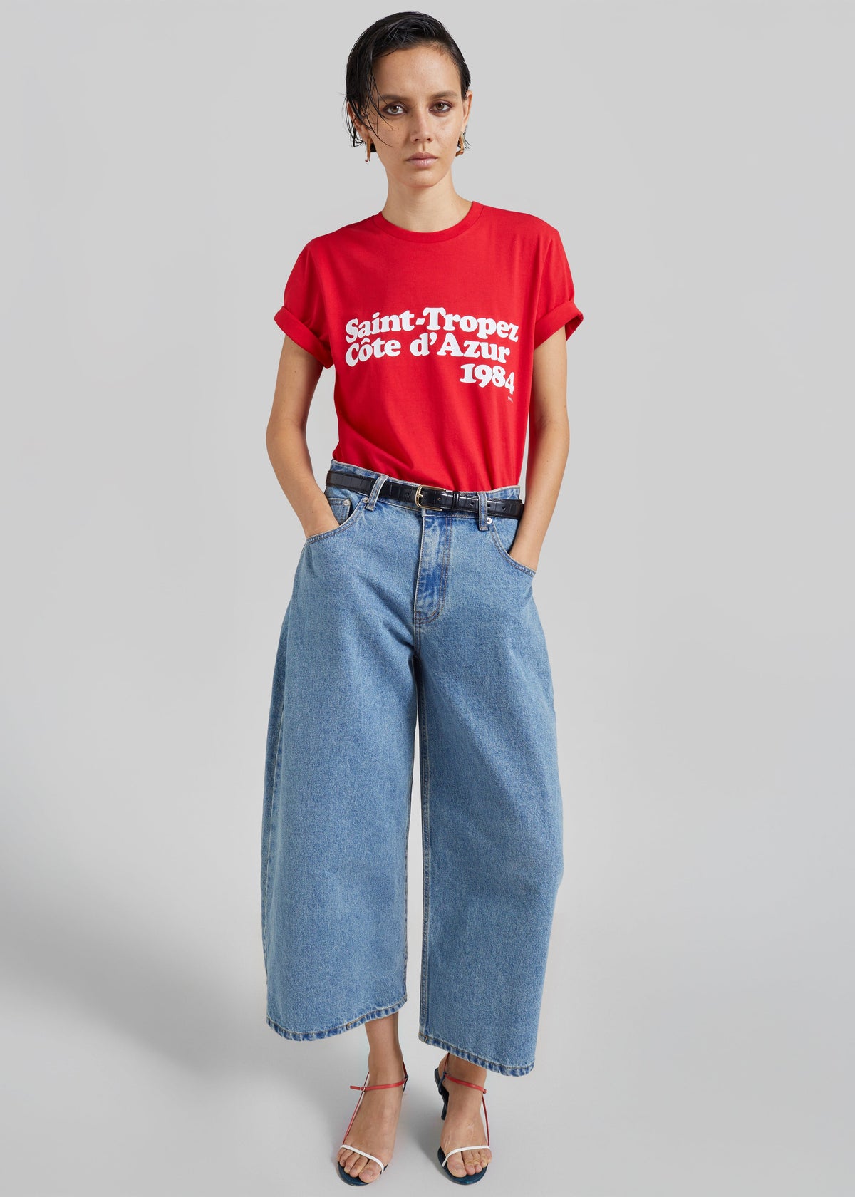 Nickishop Saint-Tropez Côte D'Azur 1984 T-Shirt - Red – view 3 of 7