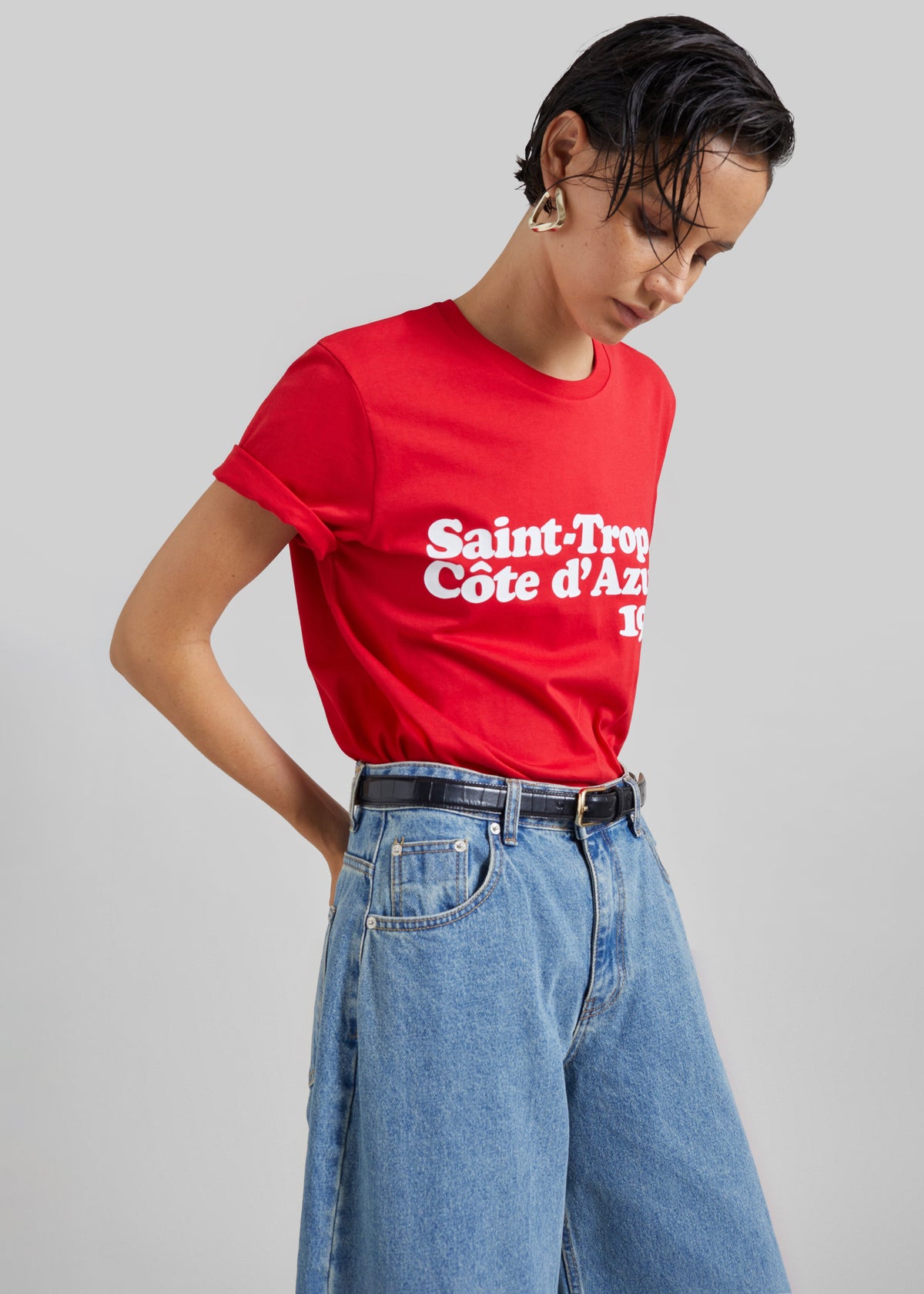 Nickishop Saint-Tropez Côte D'Azur 1984 T-Shirt - Red – view 5 of 7