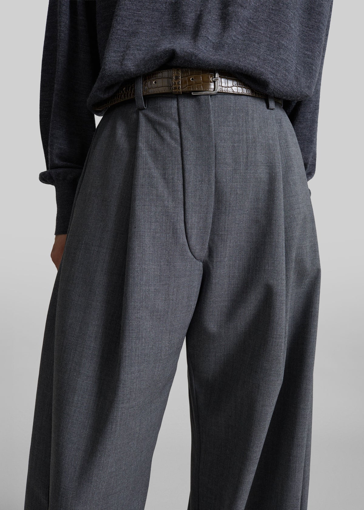 TheLatest Billie Wool Trousers - Grey Melange – view 3 of 6