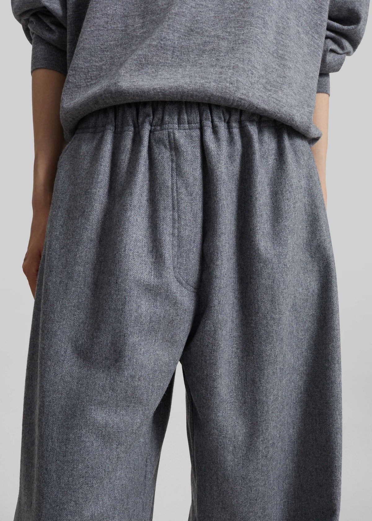 TheLatest Dora Flannel Wool Trousers - Light Grey – view 3 of 6