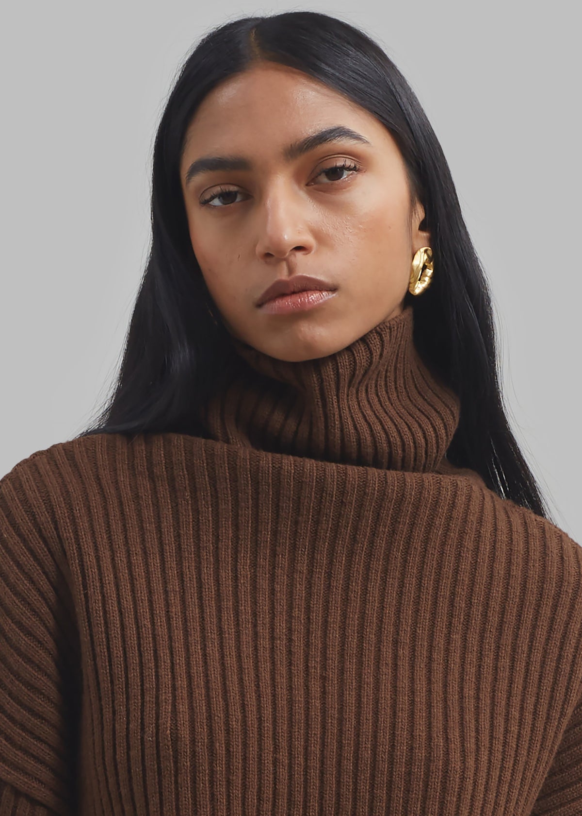 Thelma Ribbed Sweater Dress - Brown – view 7 of 9