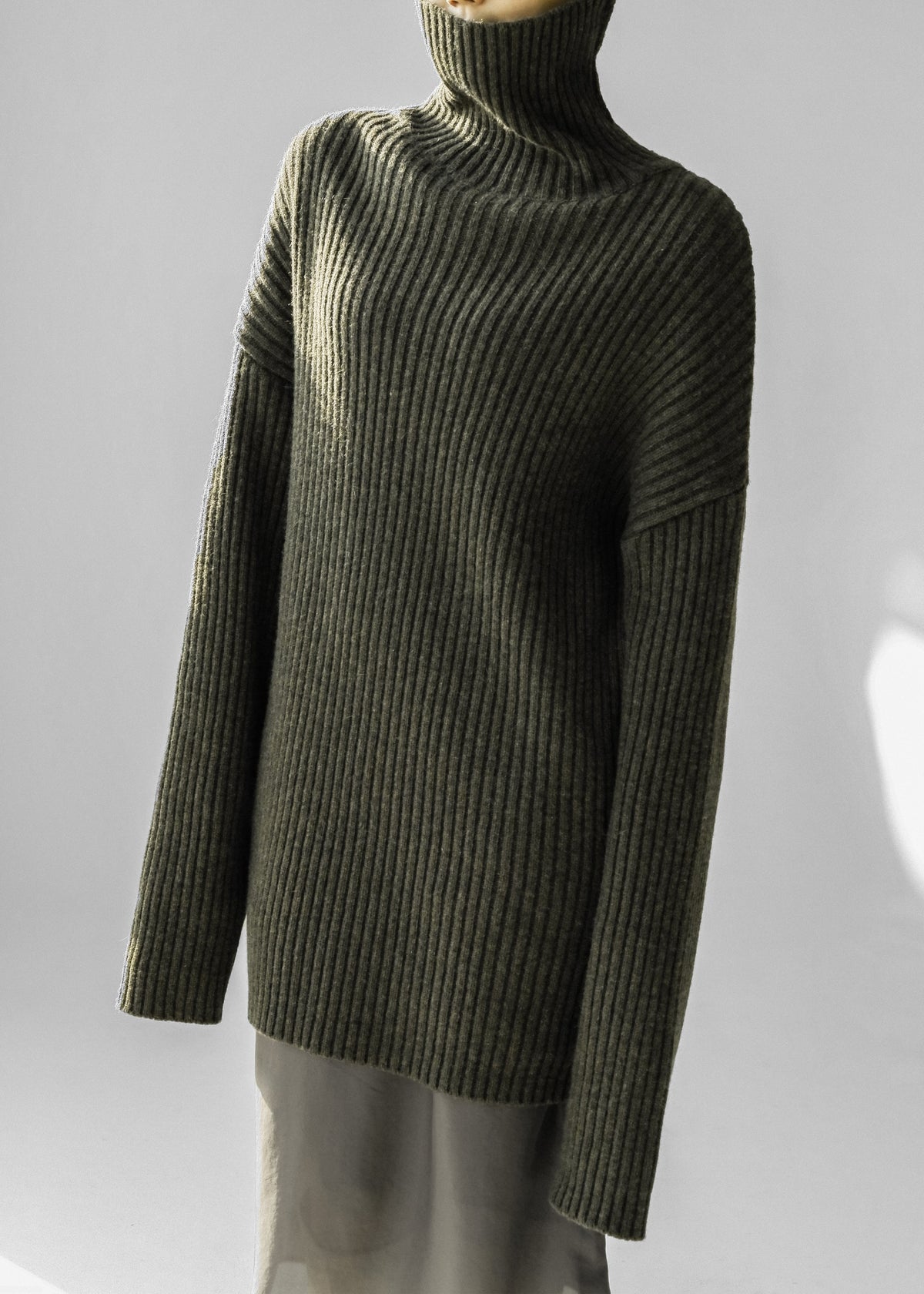 Thelma Ribbed Sweater Dress - Khaki – view 3 of 11