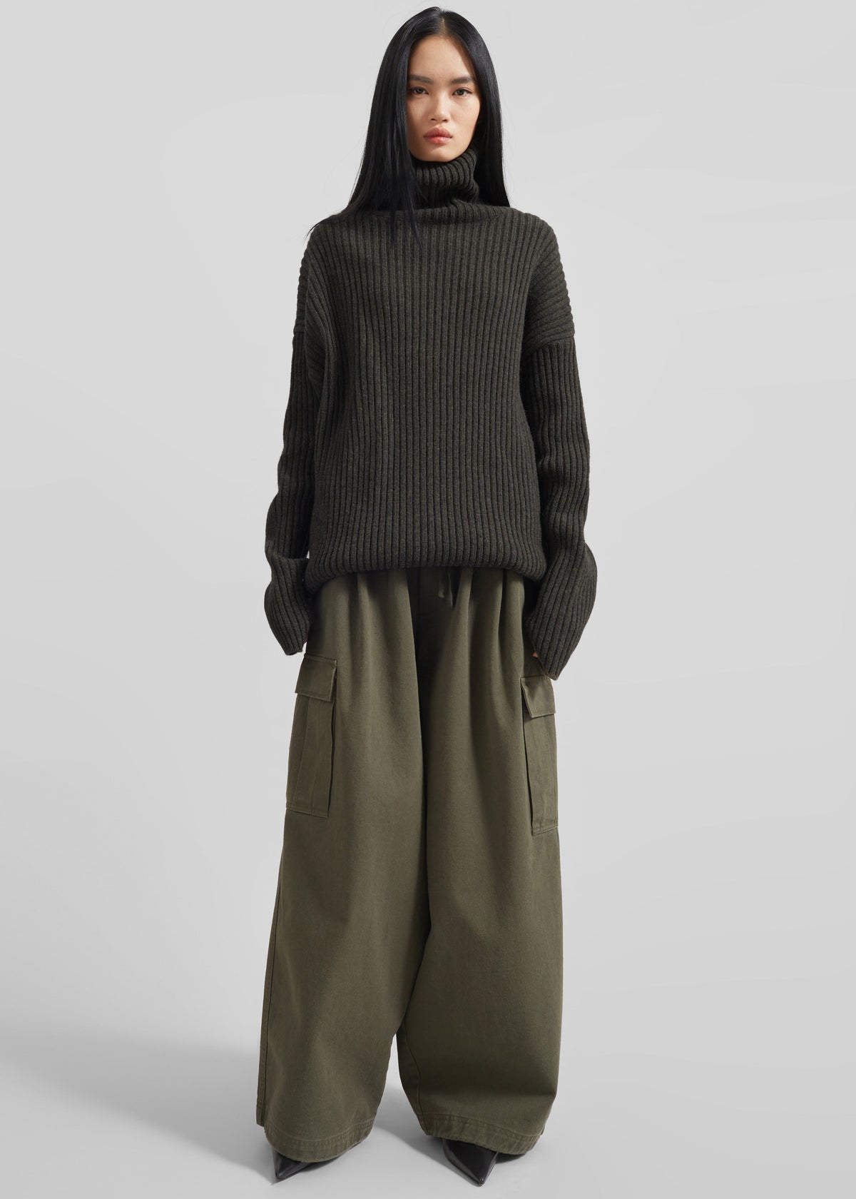 Thelma Ribbed Sweater Dress - Khaki – view 8 of 11