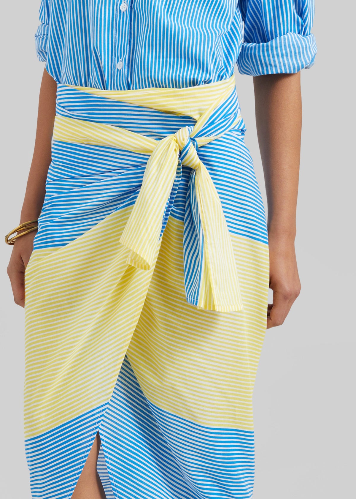 Thira Wrap Skirt - Yellow Stripe – view 4 of 8