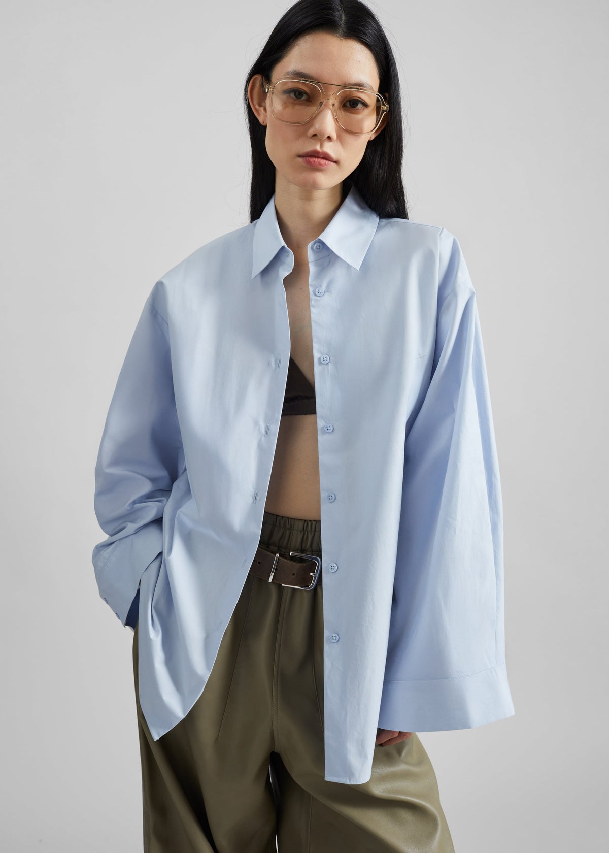 Tila Wide Sleeve Shirt - Light Blue – view 2 of 9