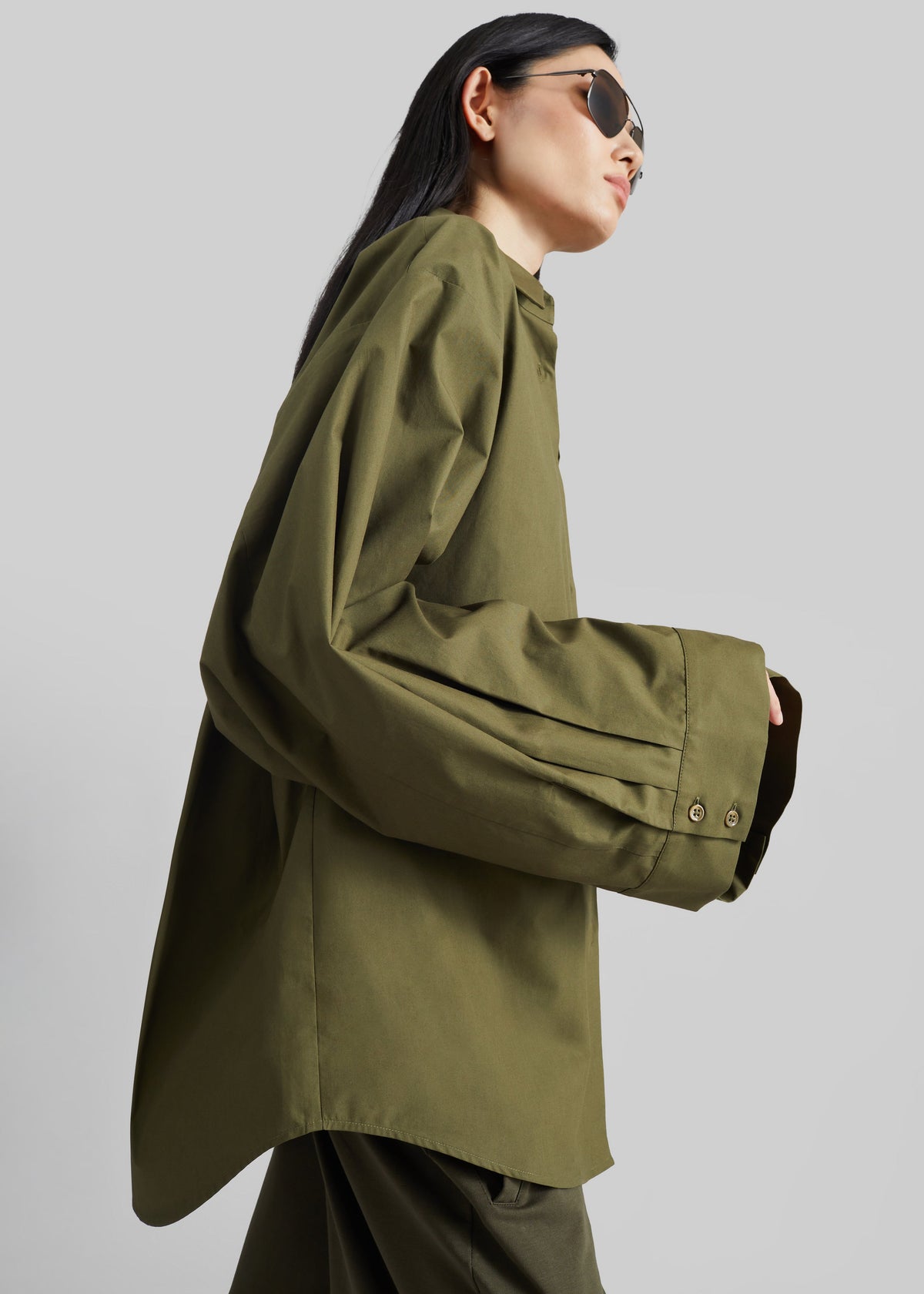 Tila Wide Sleeve Shirt - Olive – view 3 of 9