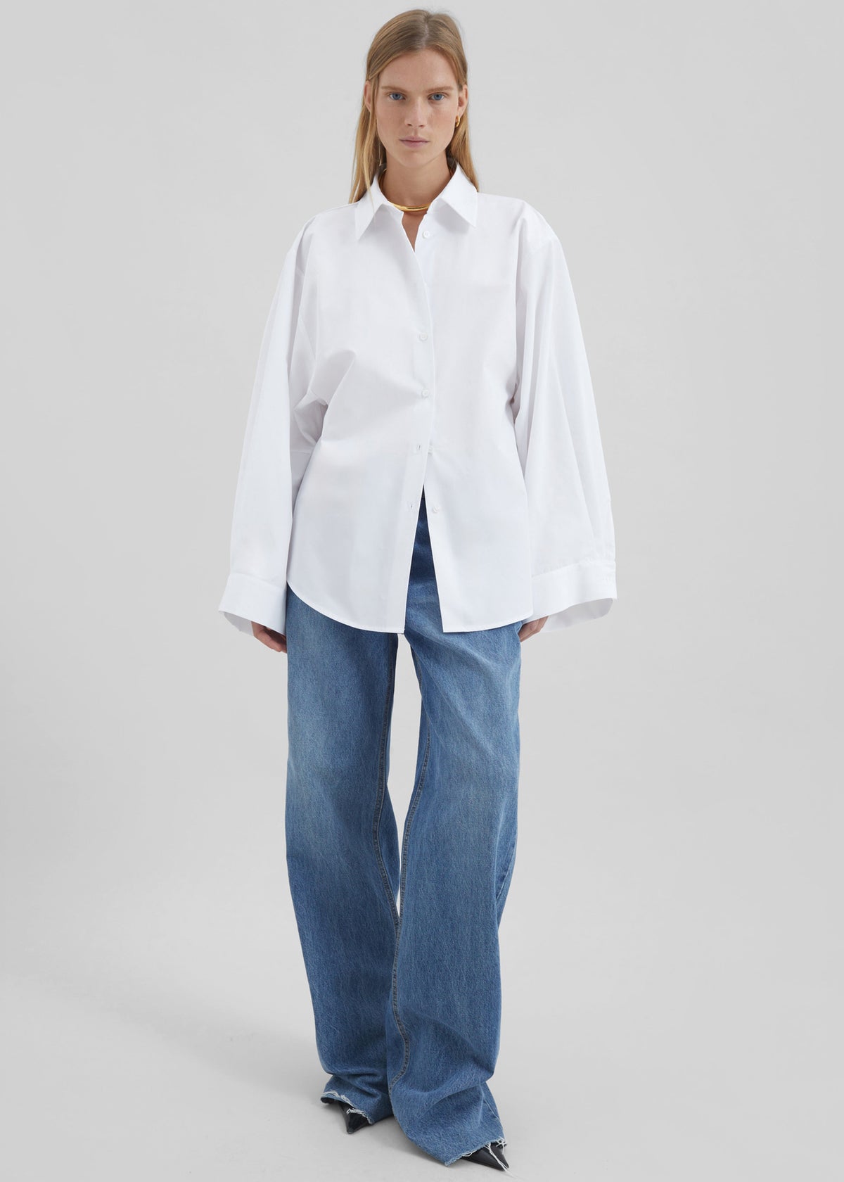 Tila Wide Sleeve Shirt - White – view 4 of 6