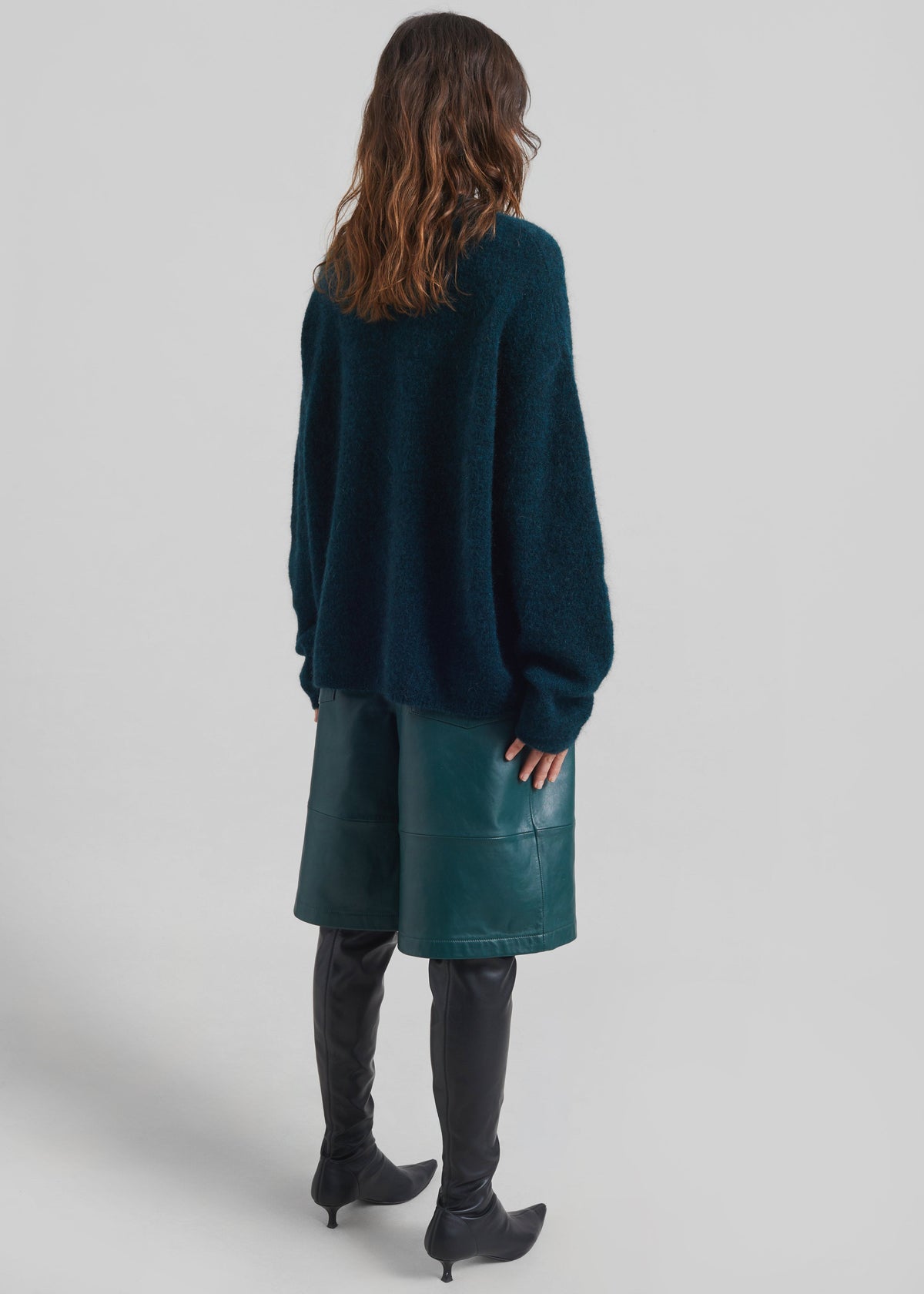 Timea Mohair Fuzzy Sweater - Bottle Green – view 7 of 8