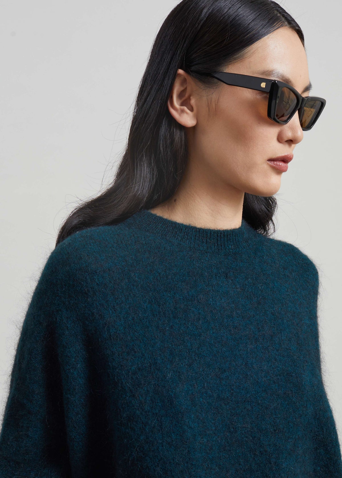 Timea Mohair Fuzzy Sweater - Bottle Green – view 4 of 8