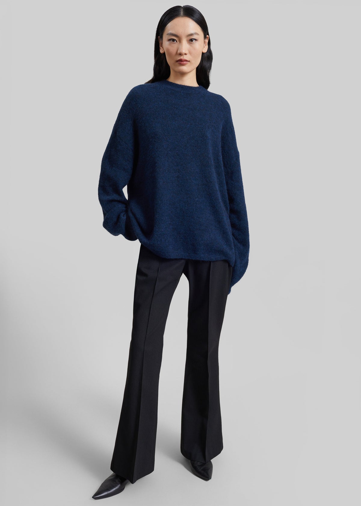 Timea Mohair Fuzzy Sweater - Navy – view 3 of 7