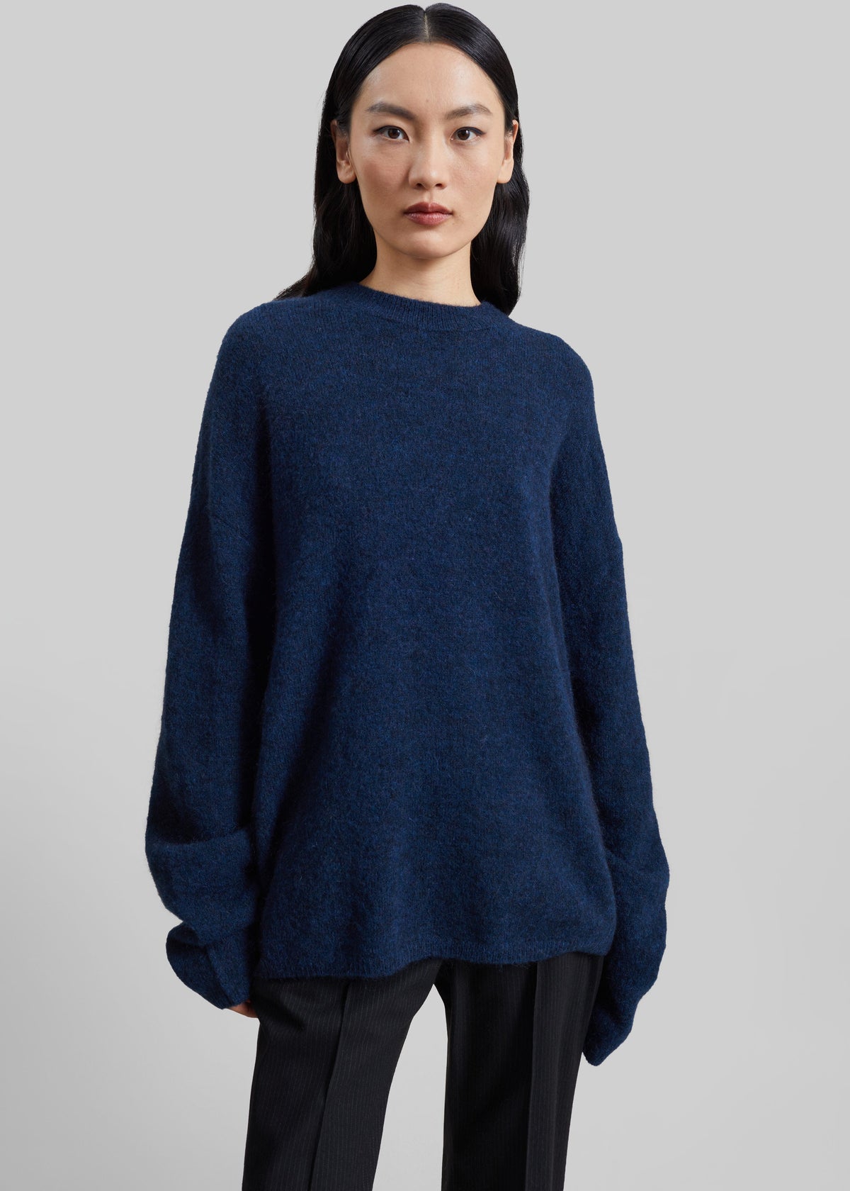 Timea Mohair Fuzzy Sweater - Navy – view 1 of 7