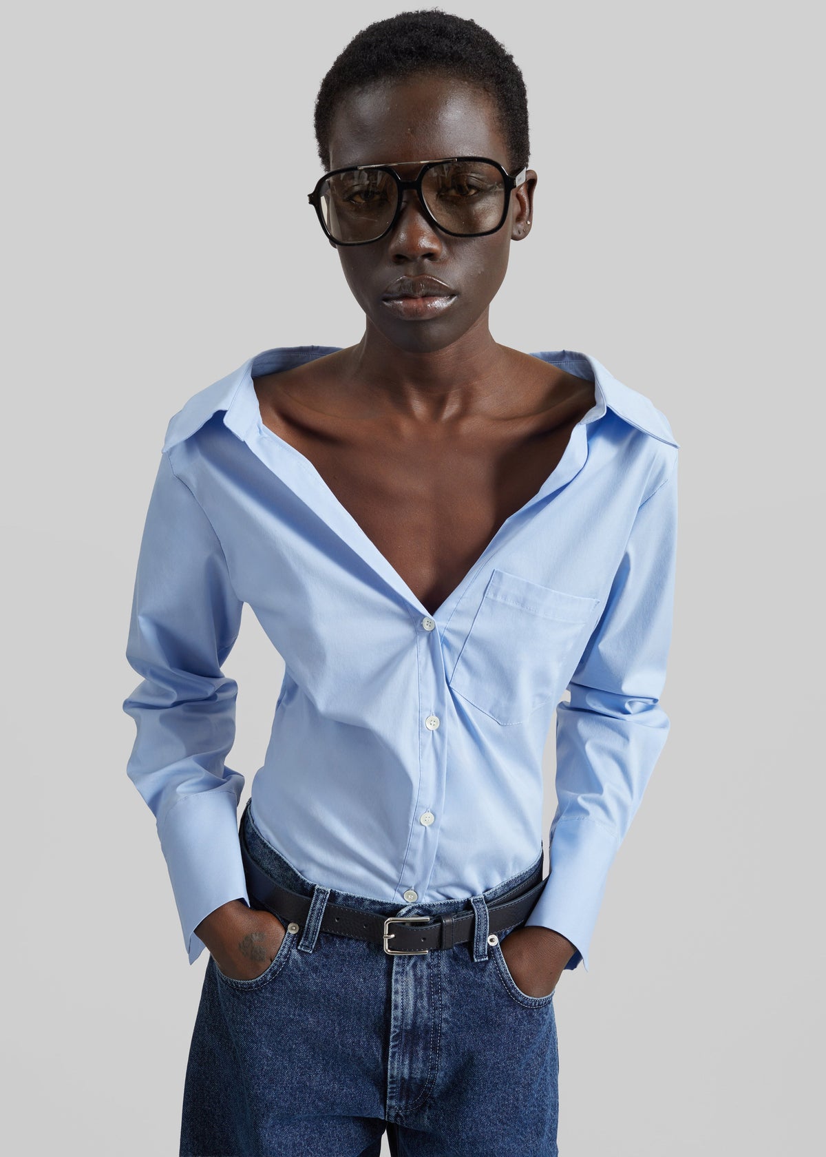 Tiona Fitted Shirt - Light Blue – view 1 of 6