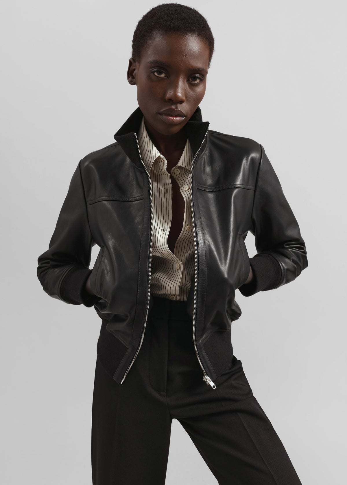 Tobias Leather Jacket - Black – view 1 of 7