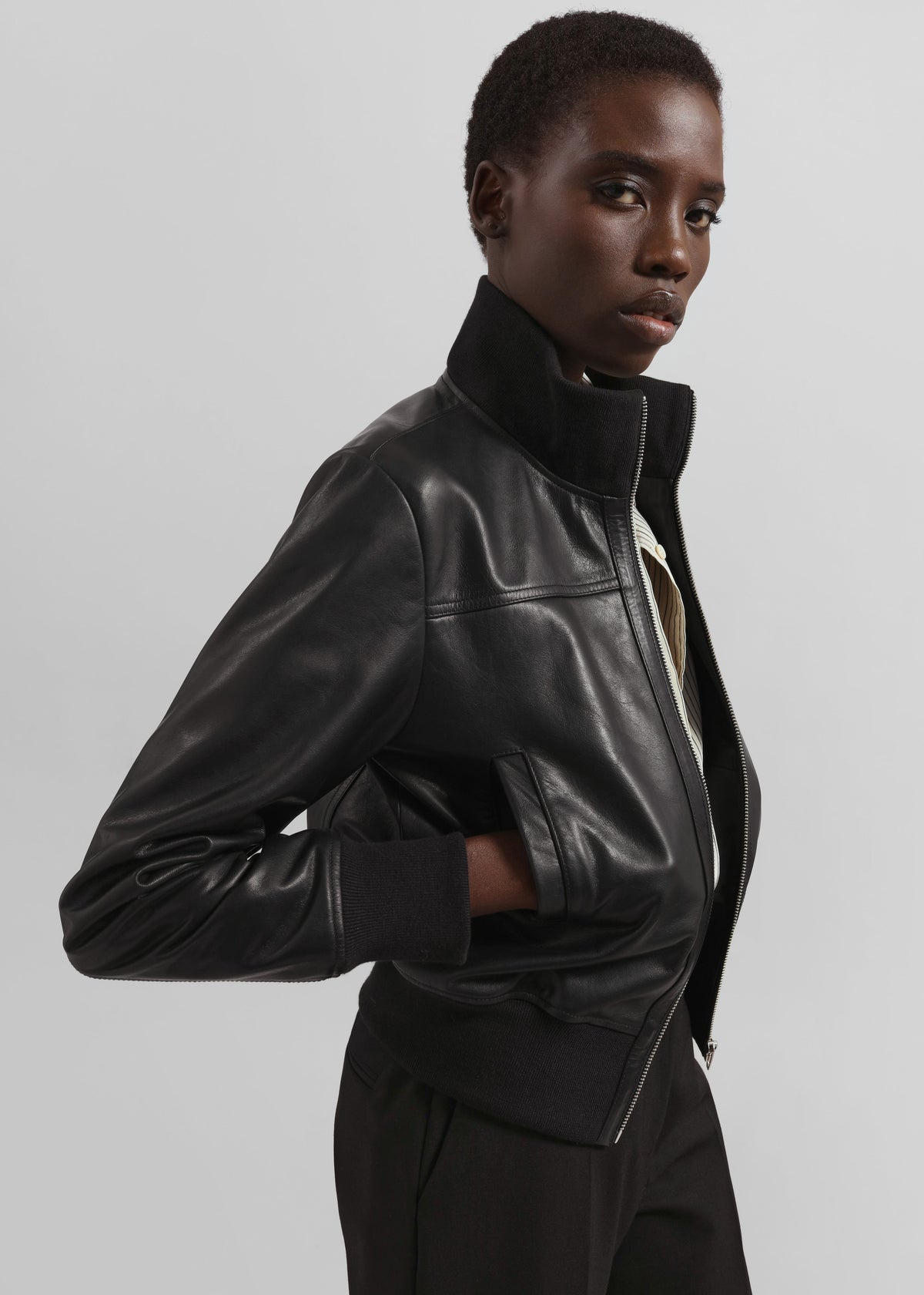 Tobias Leather Jacket - Black – view 3 of 7