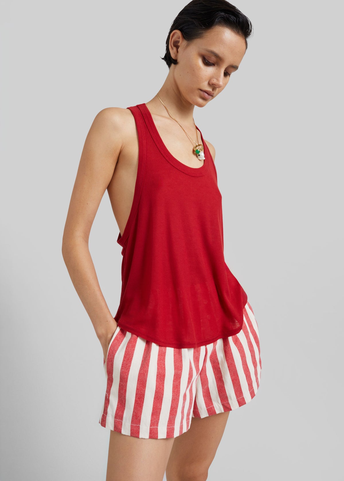 Tolfa Soft Tank Top - Red – view 4 of 6