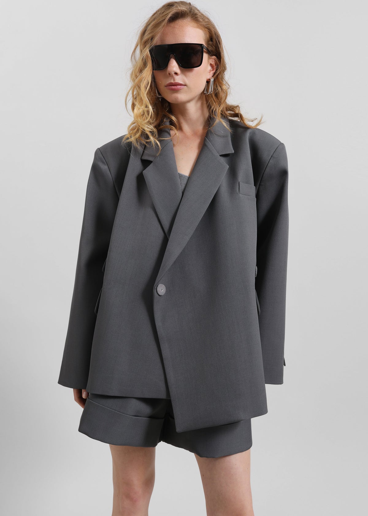 Tolmer Boxy Wrap Blazer - Storm Grey – view 1 of 10