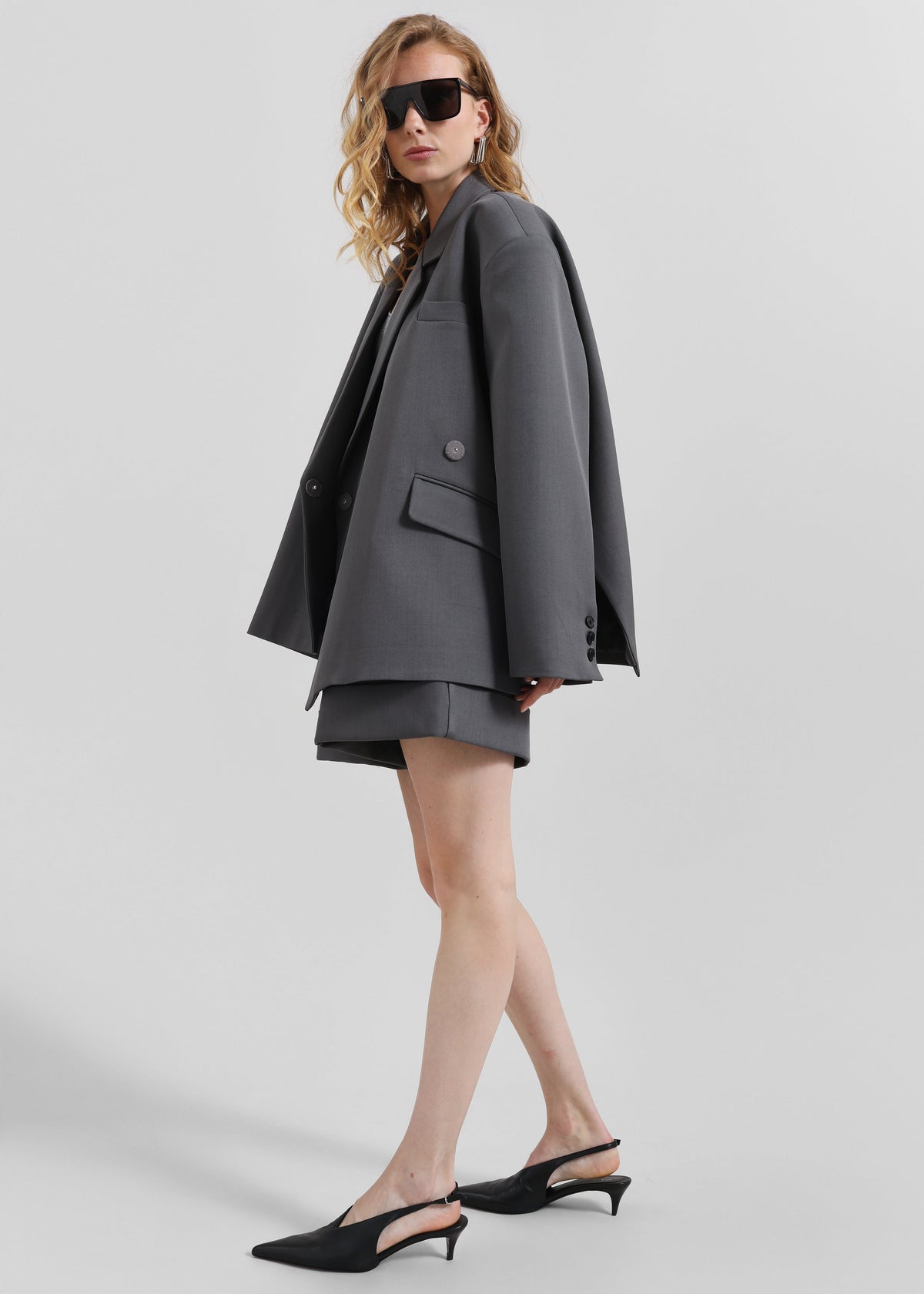 Tolmer Boxy Wrap Blazer - Storm Grey – view 3 of 10