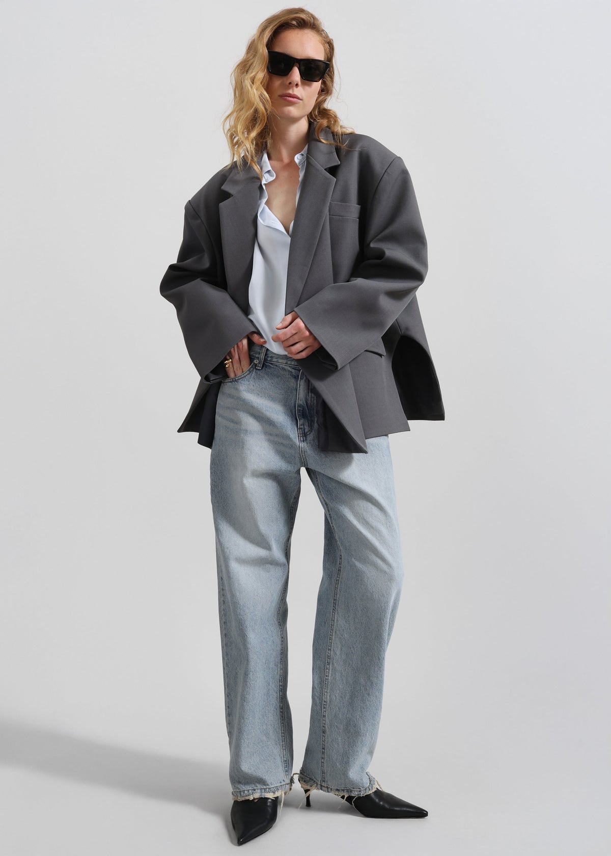 Tolmer Boxy Wrap Blazer - Storm Grey – view 2 of 10