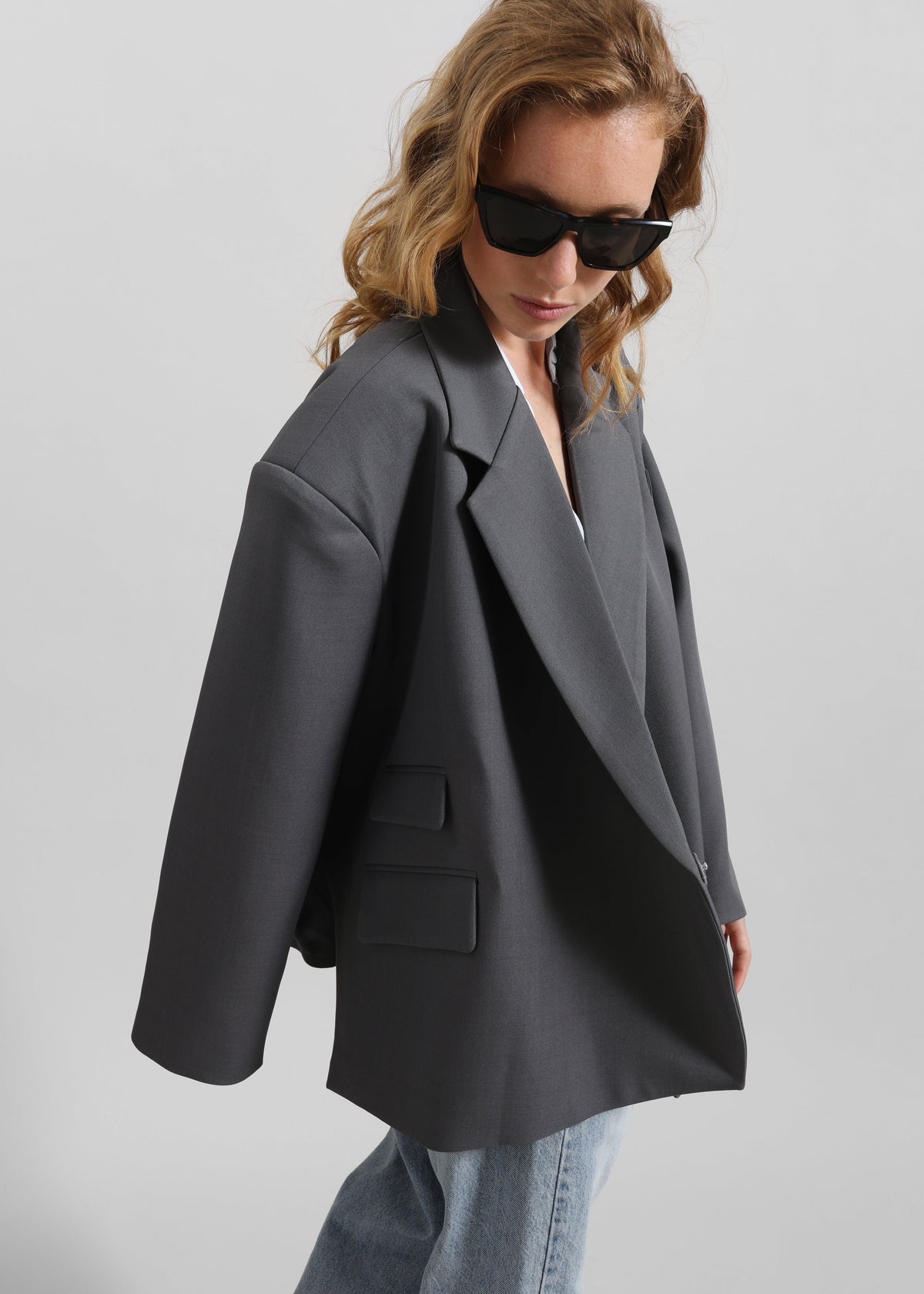 Tolmer Boxy Wrap Blazer - Storm Grey – view 4 of 10