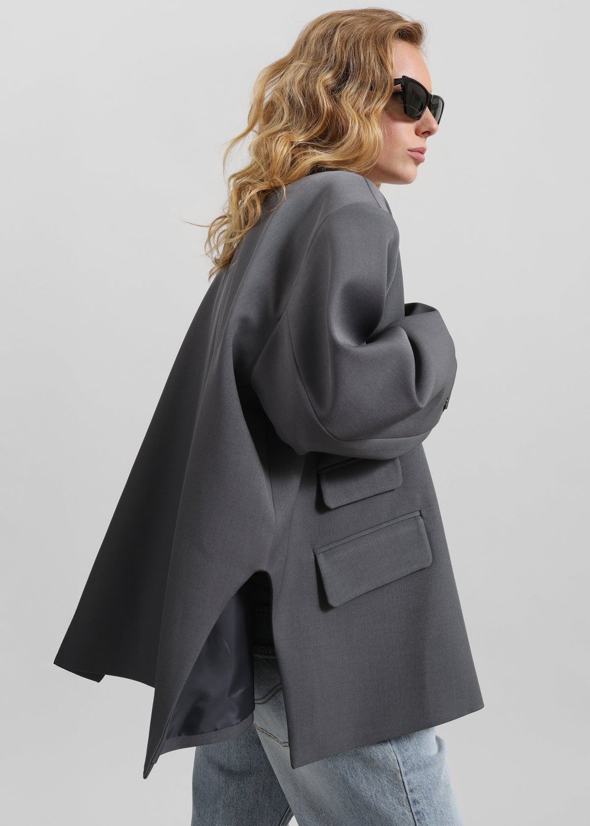Tolmer Boxy Wrap Blazer - Storm Grey – view 9 of 10