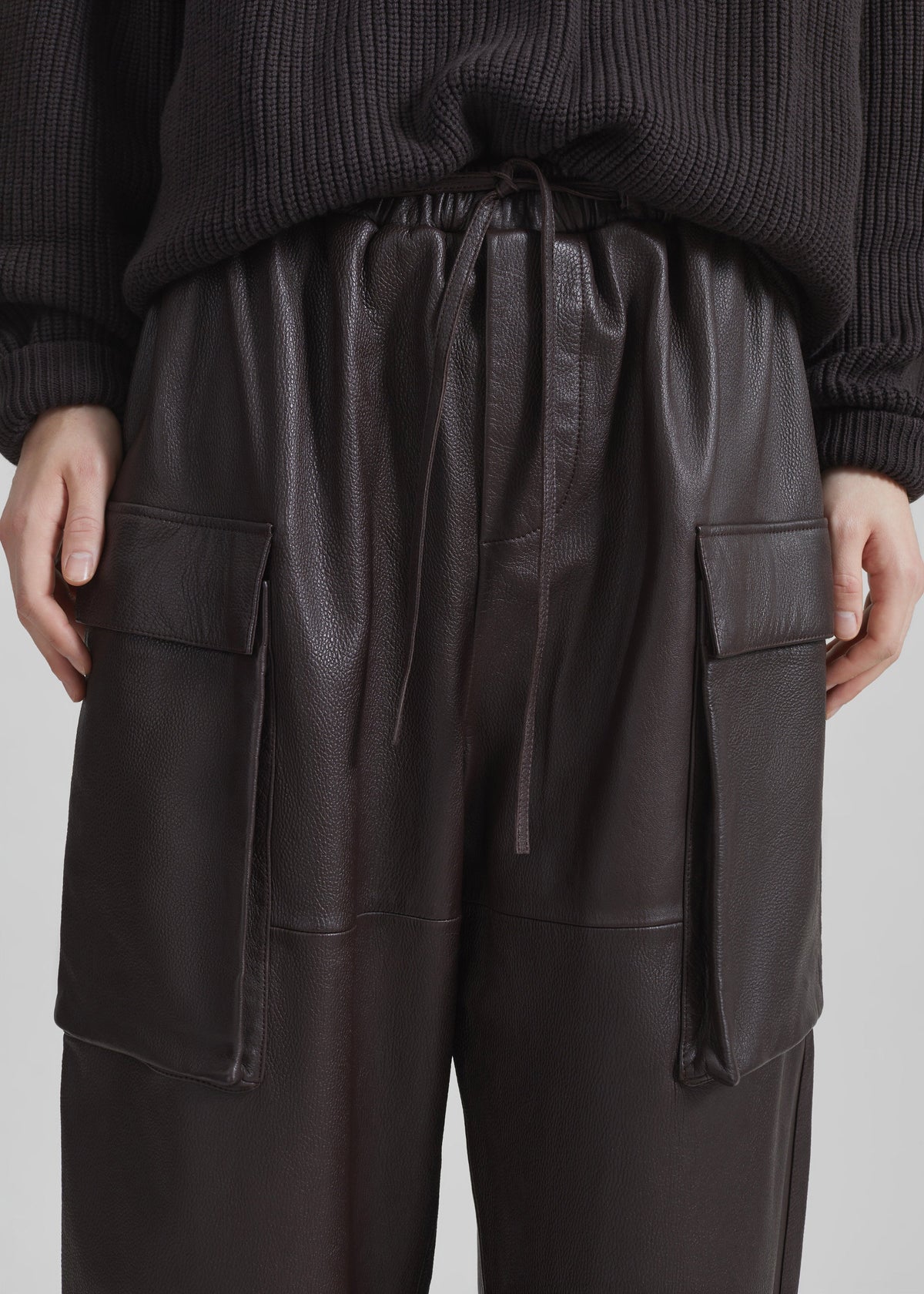 Tom Leather Cargo Pants - Vintage Brown – view 3 of 7