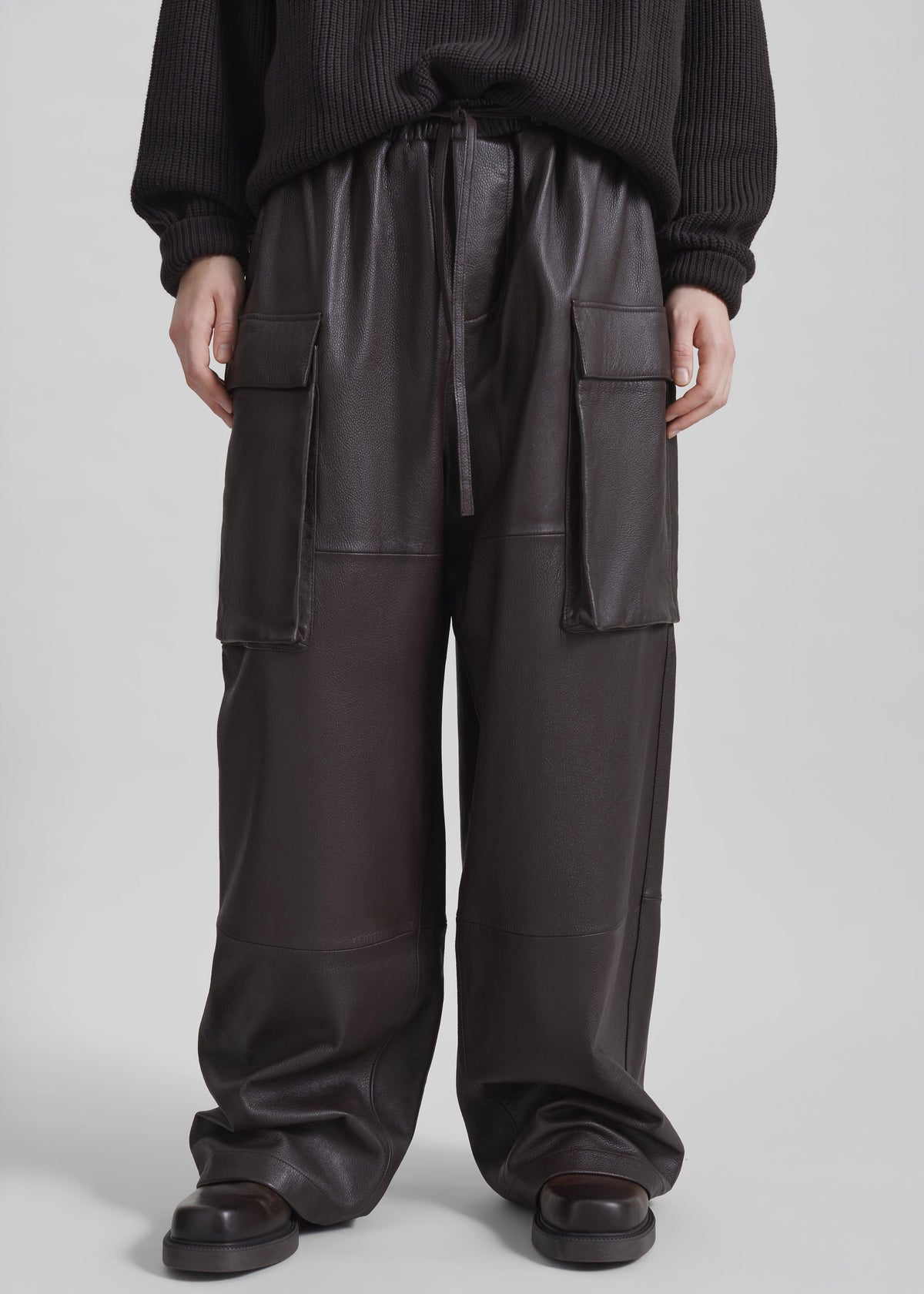 Tom Leather Cargo Pants - Vintage Brown – view 5 of 7