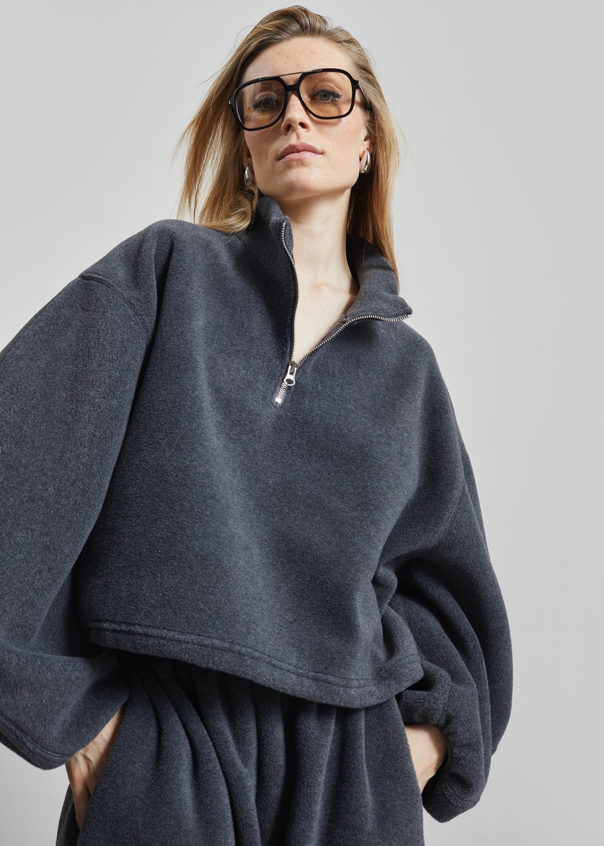 Treveray Fleece Half-Zip Sweatshirt - Dark Grey – view 1 of 11
