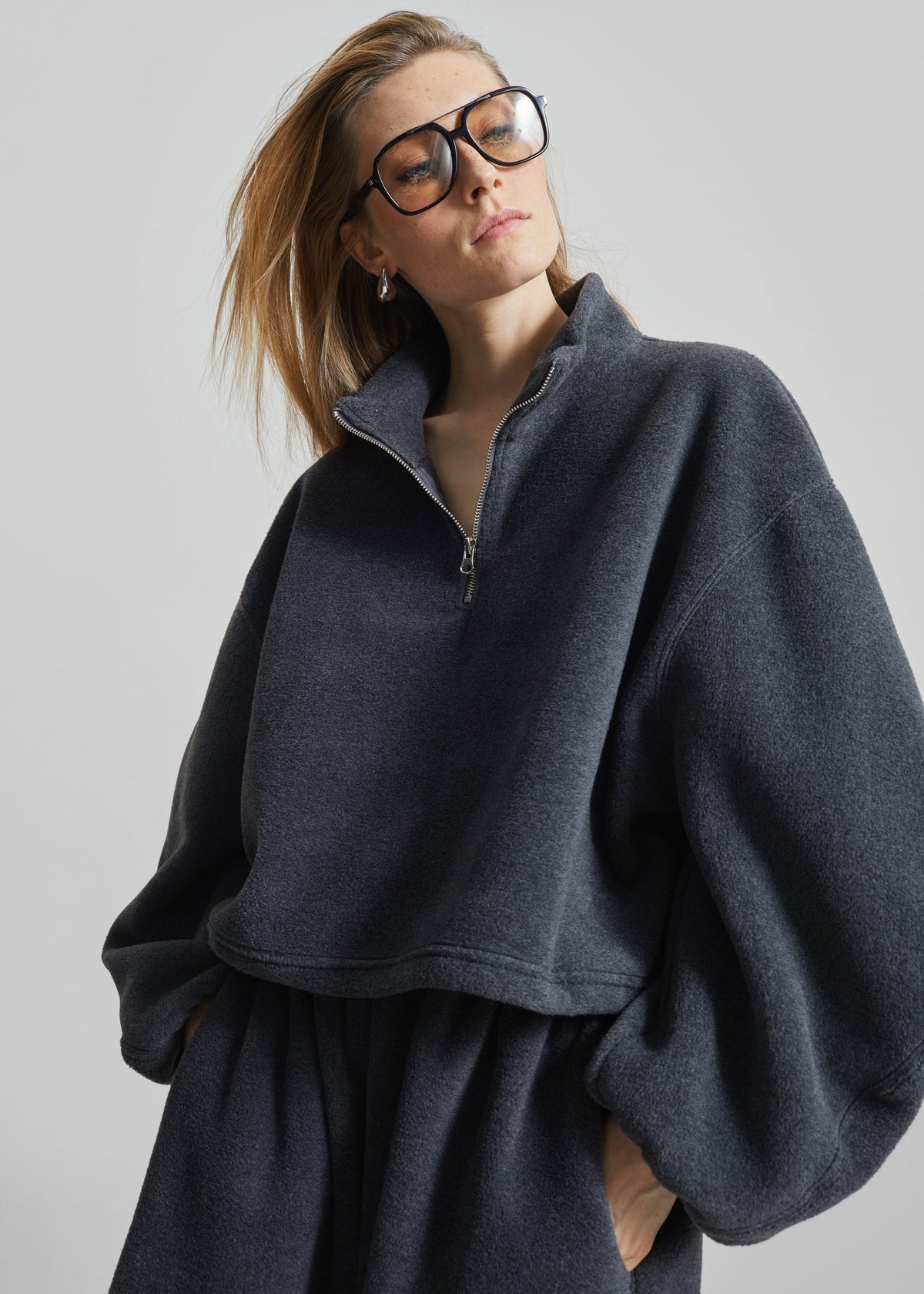 Treveray Fleece Half-Zip Sweatshirt - Dark Grey – view 4 of 11