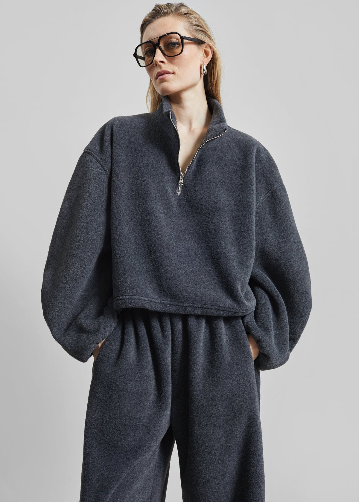 Treveray Fleece Half-Zip Sweatshirt - Dark Grey – view 8 of 11