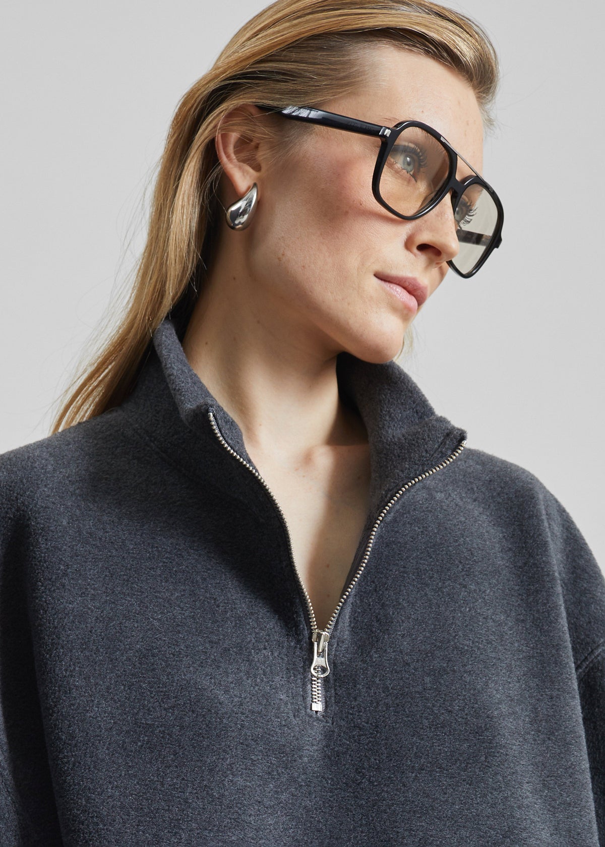 Treveray Fleece Half-Zip Sweatshirt - Dark Grey – view 2 of 11