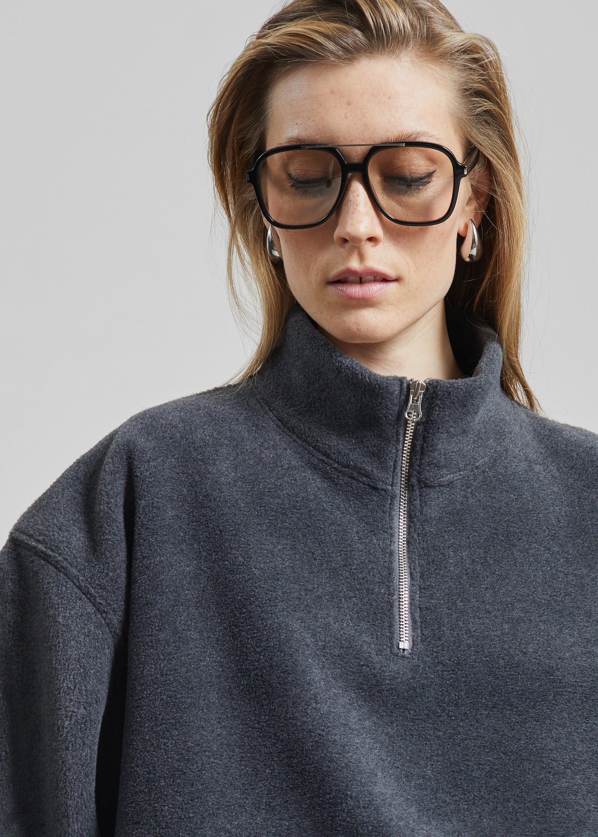 Treveray Fleece Half-Zip Sweatshirt - Dark Grey – view 6 of 11