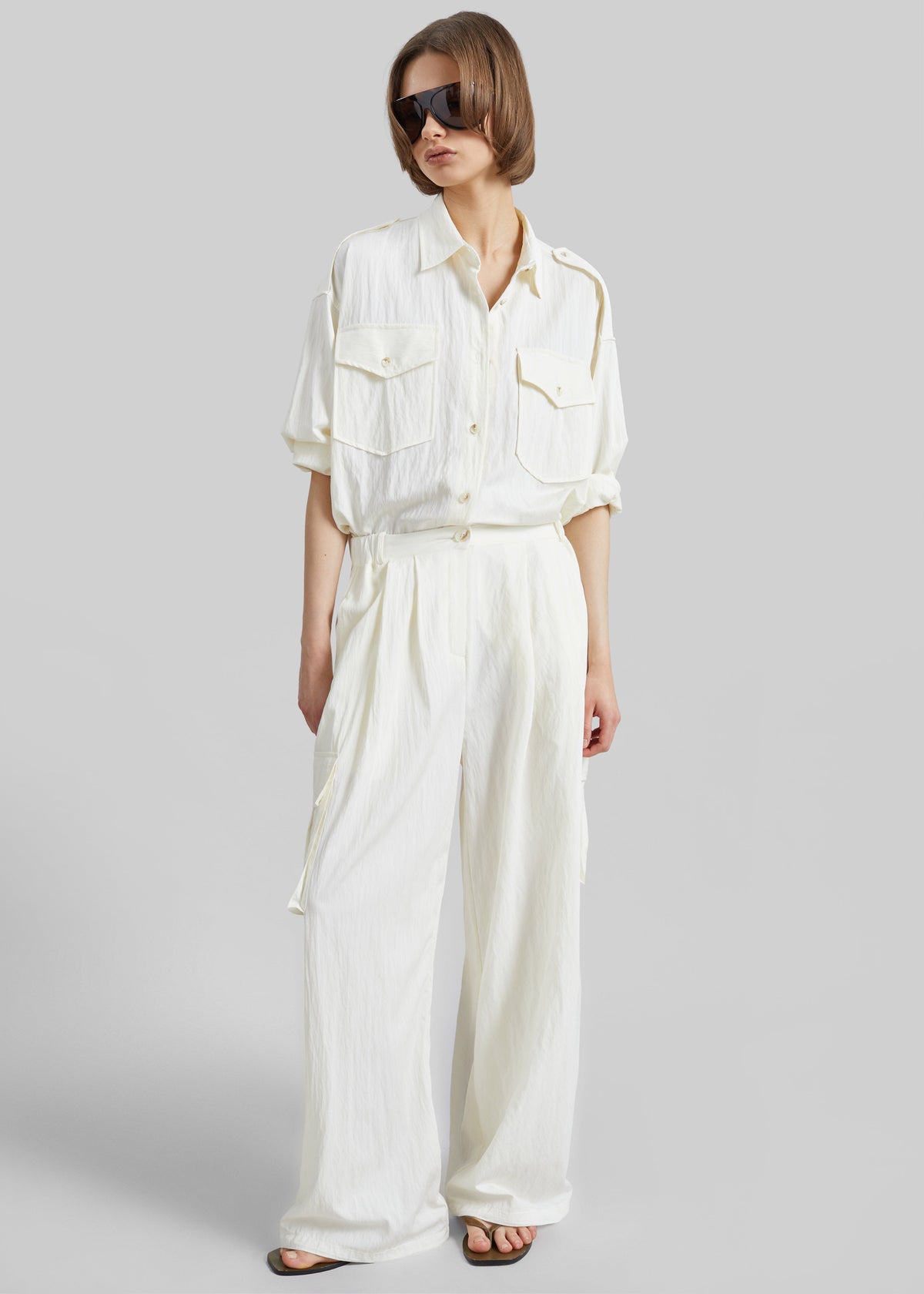 Trevi Textured Cargo Pants - Cream – view 6 of 9