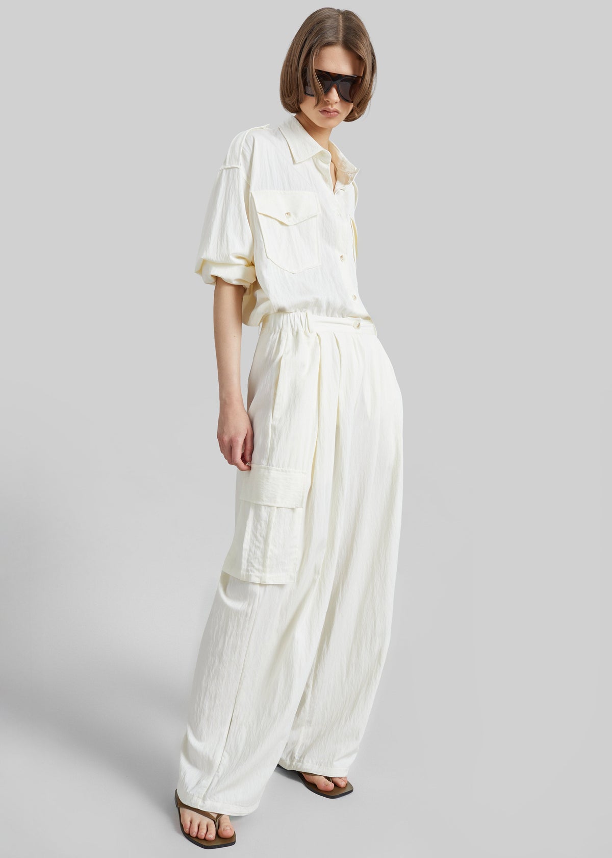 Trevi Textured Cargo Pants - Cream – view 5 of 9