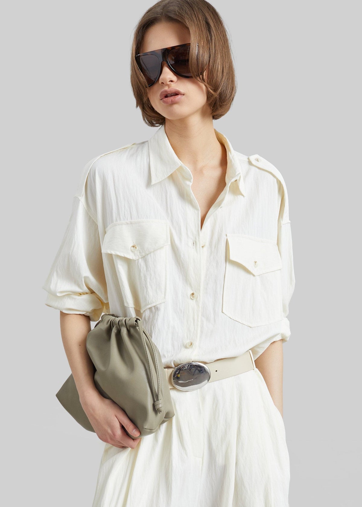 Trevi Textured Cargo Shirt - Cream – view 1 of 8