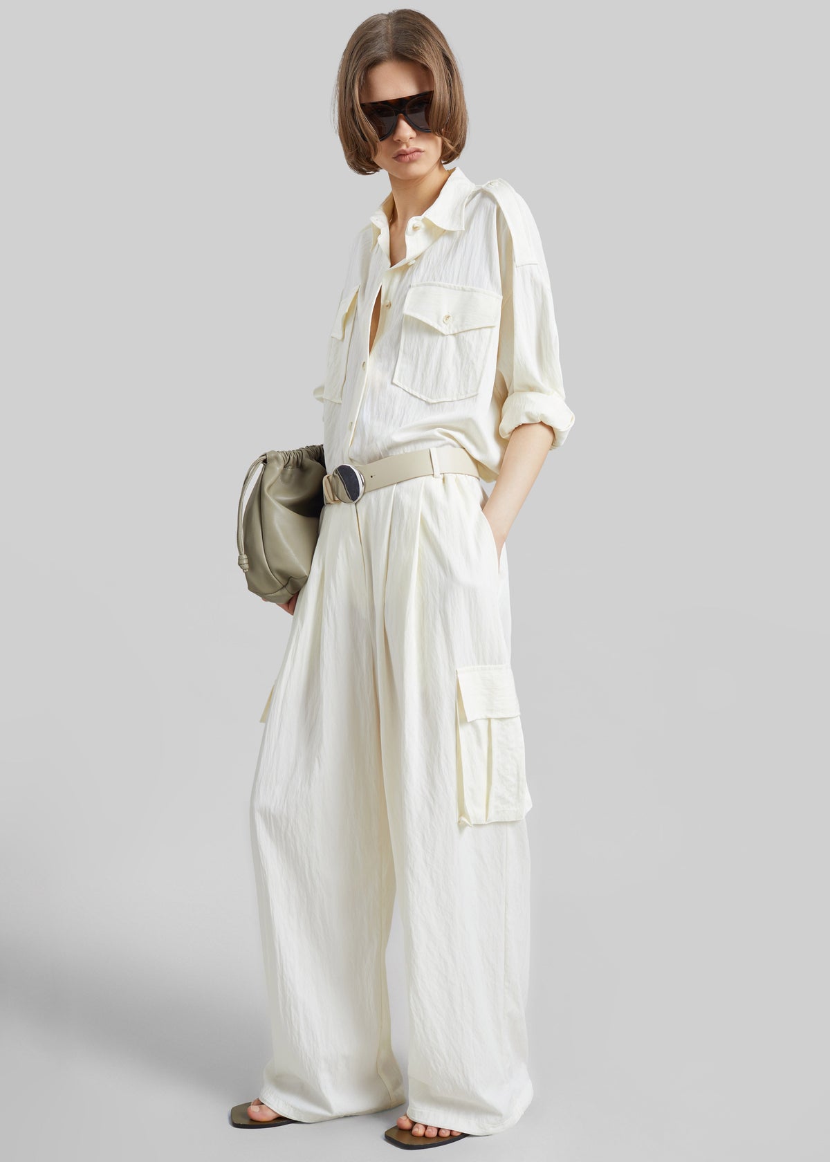Trevi Textured Cargo Shirt - Cream – view 3 of 8