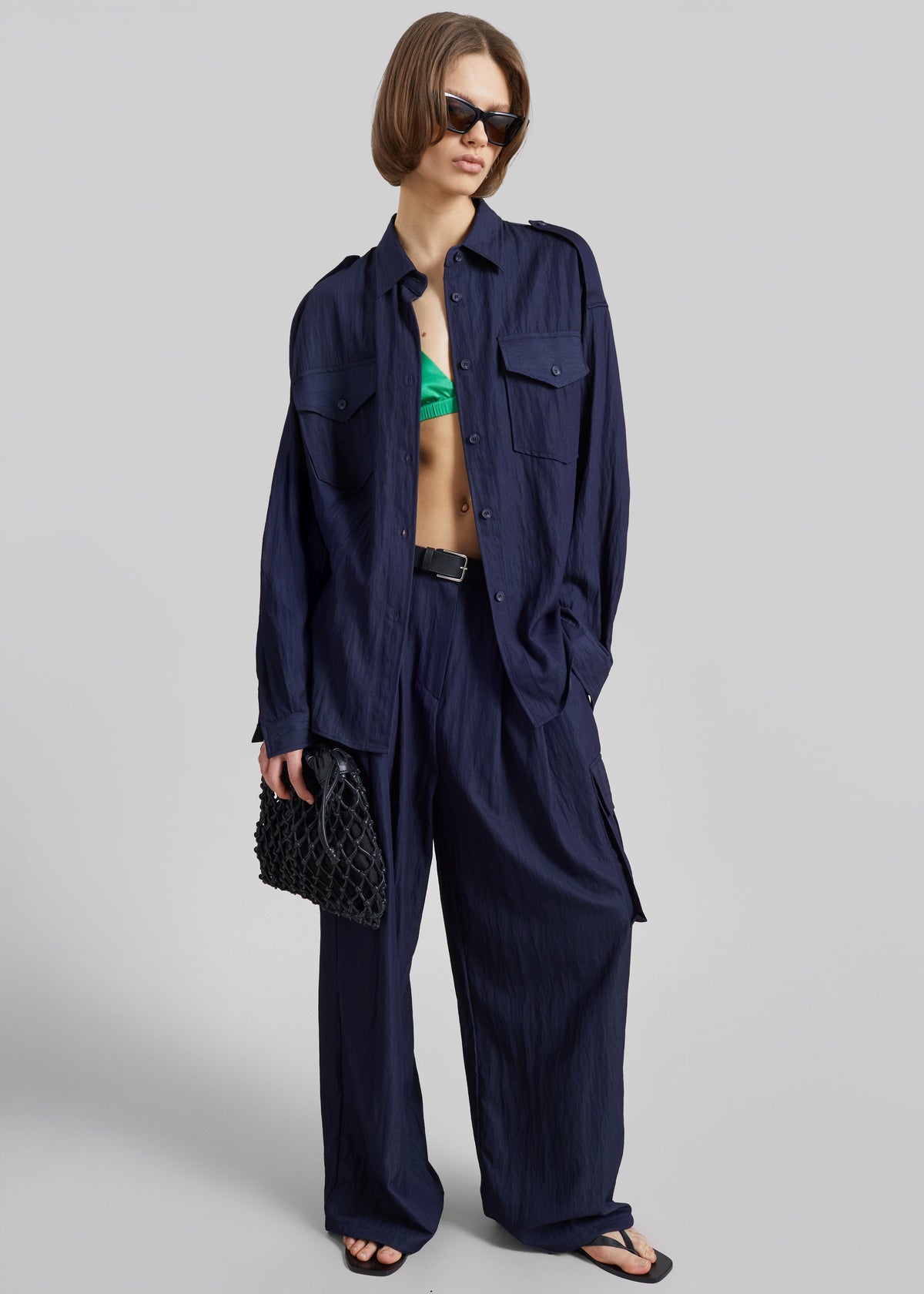 Trevi Textured Cargo Shirt - Navy – view 2 of 8